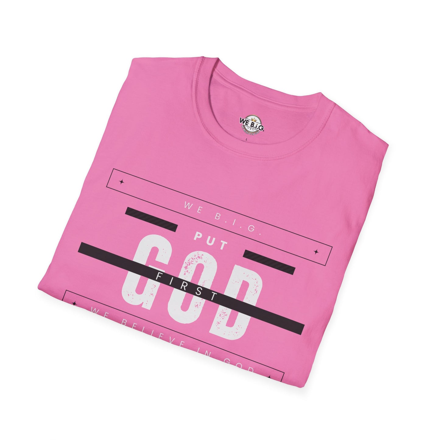 Put God First—Unisex Softstyle T-Shirt, Christian Tee, Faith-Based Apparel, Inspirational Gift, Spiritual Wear, Casual Faith Top