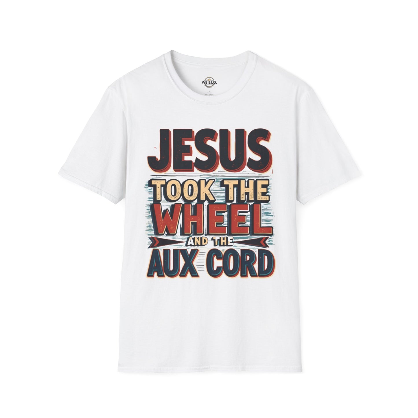 Jesus Took The Wheel Unisex Softstyle T-Shirt, Christian Apparel, Faith-Based Gift, Casual Wear, Unique Tee, Inspirational Shirt