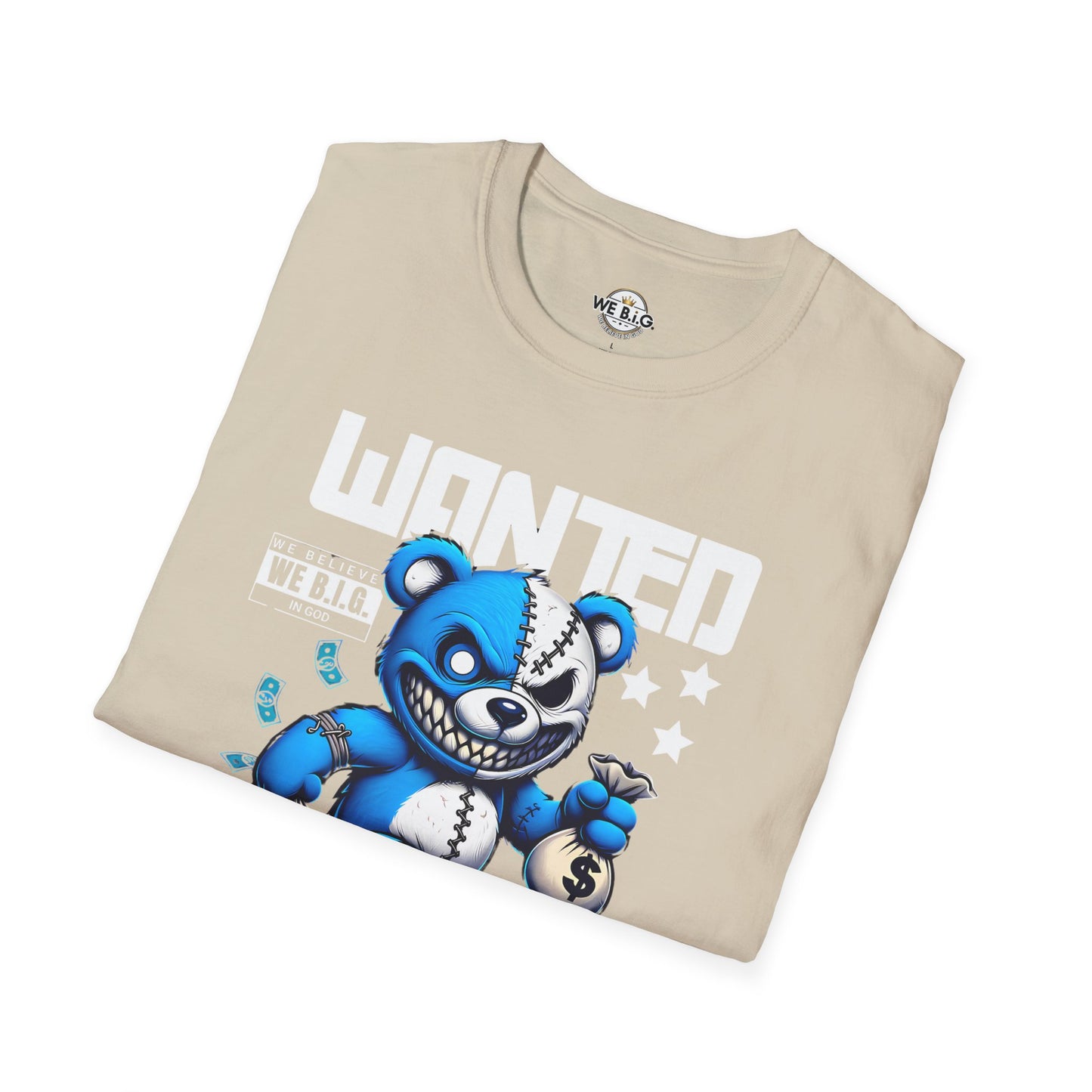 Wanted Bear Graphic T-Shirt | Unisex Softstyle Tee for Casual Wear, Perfect Gift for Birthdays, Holidays, and Everyday Style