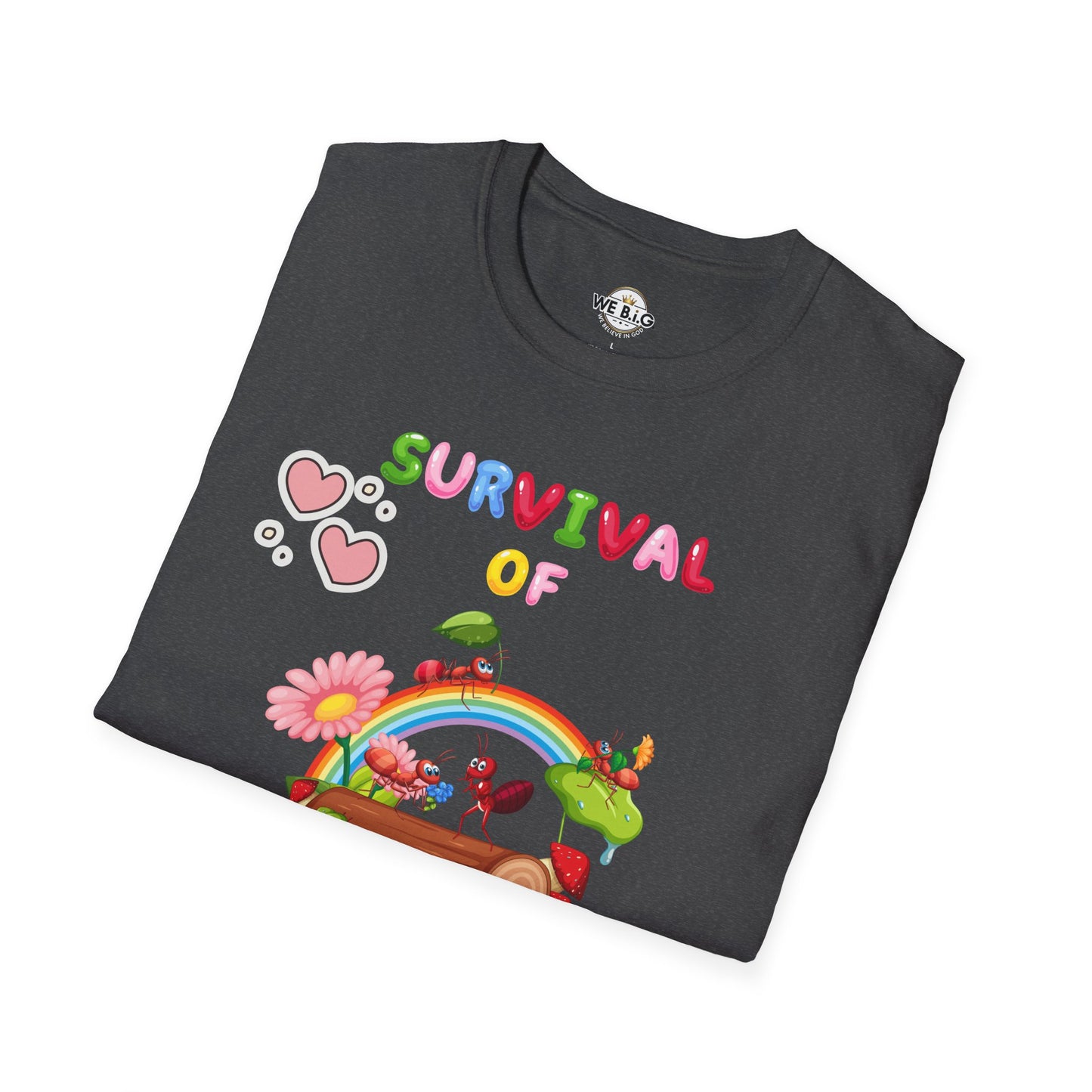 Survival of the Cutest T-Shirt, Cute Animal T-Shirt, Gift for Kids, Rainbow Shirt, Fun Graphic Tee, Spring Fashion
