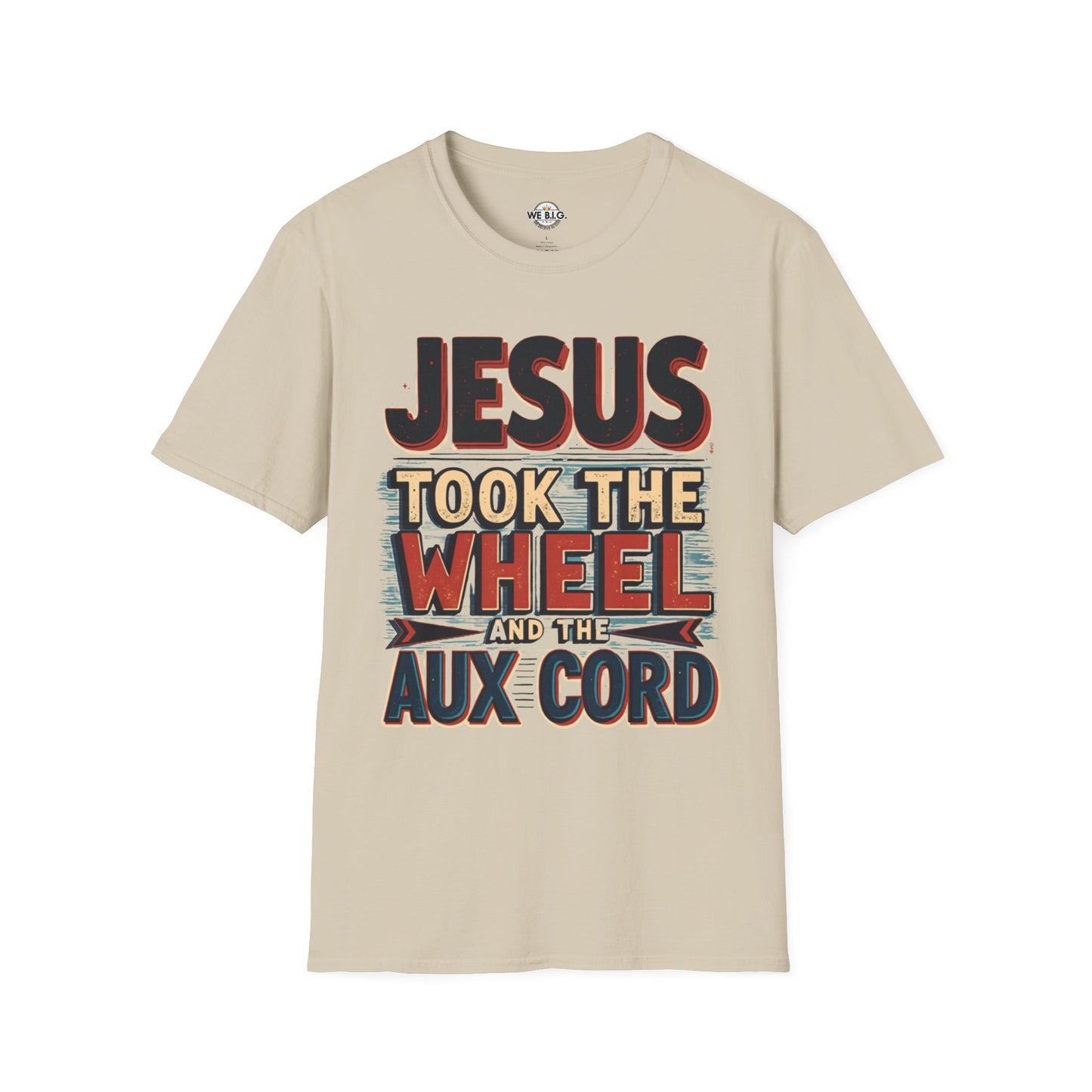 Jesus Took The Wheel Unisex Softstyle T-Shirt, Christian Apparel, Faith-Based Gift, Casual Wear, Unique Tee, Inspirational Shirt