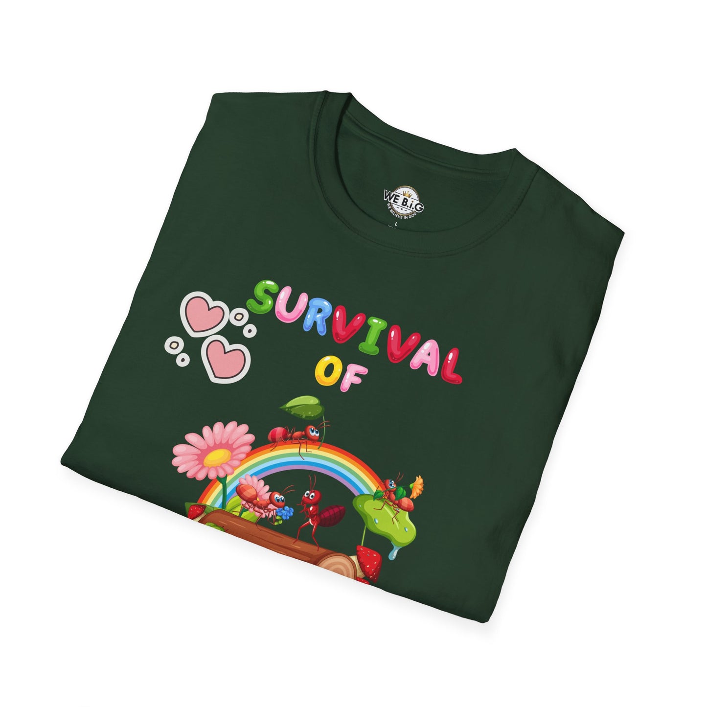 Survival of the Cutest T-Shirt, Cute Animal T-Shirt, Gift for Kids, Rainbow Shirt, Fun Graphic Tee, Spring Fashion