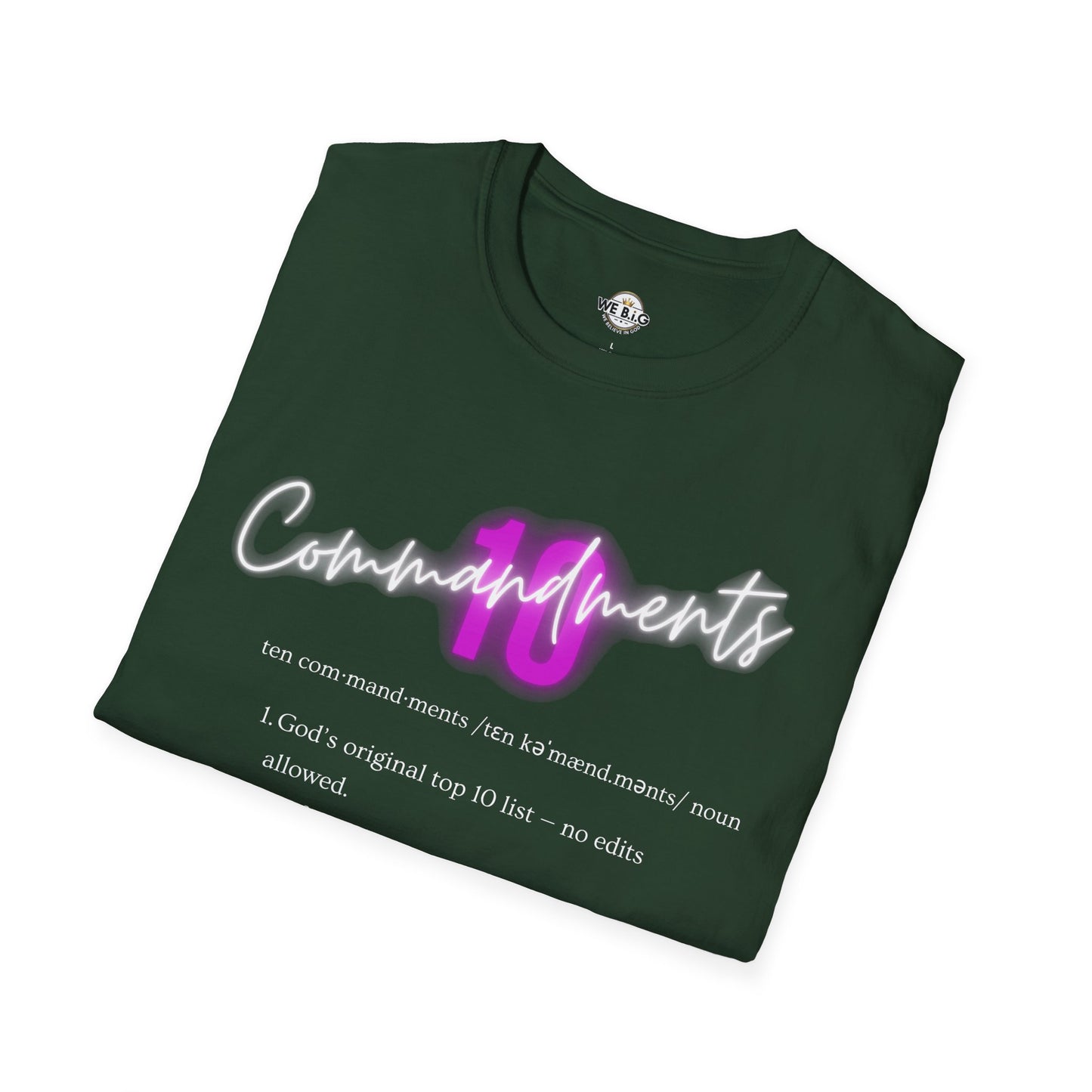 Neon 10 Commandments—Inspirational Unisex T-Shirt - Perfect for Faith, Motivation, Events, Gifts, and Everyday Style