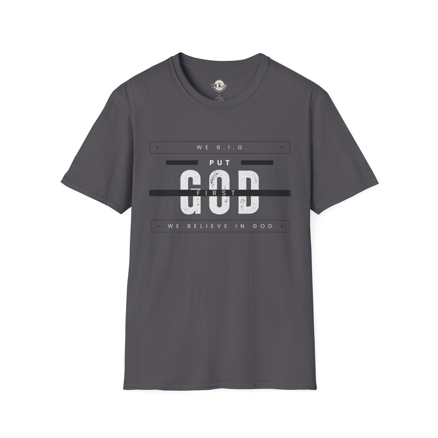 Put God First—Unisex Softstyle T-Shirt, Christian Tee, Faith-Based Apparel, Inspirational Gift, Spiritual Wear, Casual Faith Top
