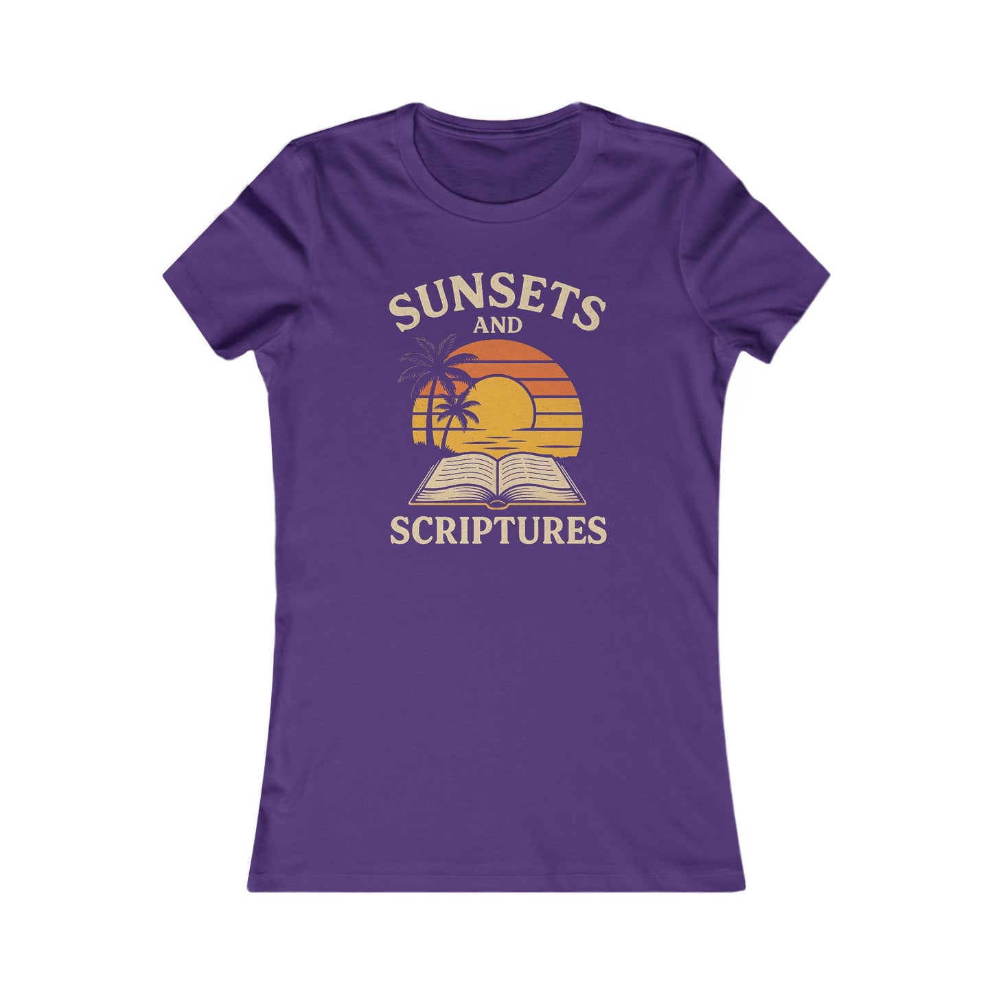 Sunset Scriptures Women's Tee, Boho Style Shirt, Inspirational Graphic Tee, Perfect Gift for Book Lovers, Summer Casual Wear