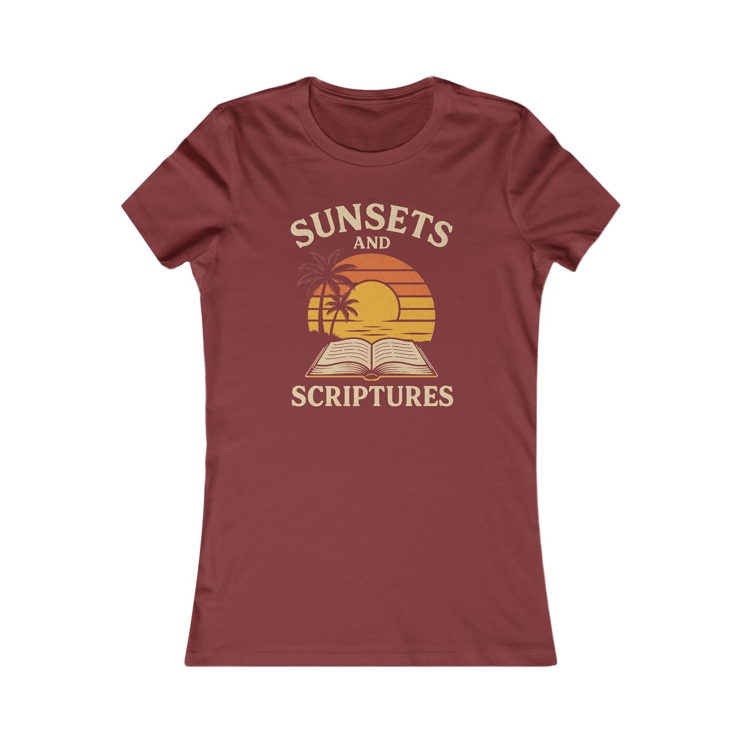 Sunset Scriptures Women's Tee, Boho Style Shirt, Inspirational Graphic Tee, Perfect Gift for Book Lovers, Summer Casual Wear