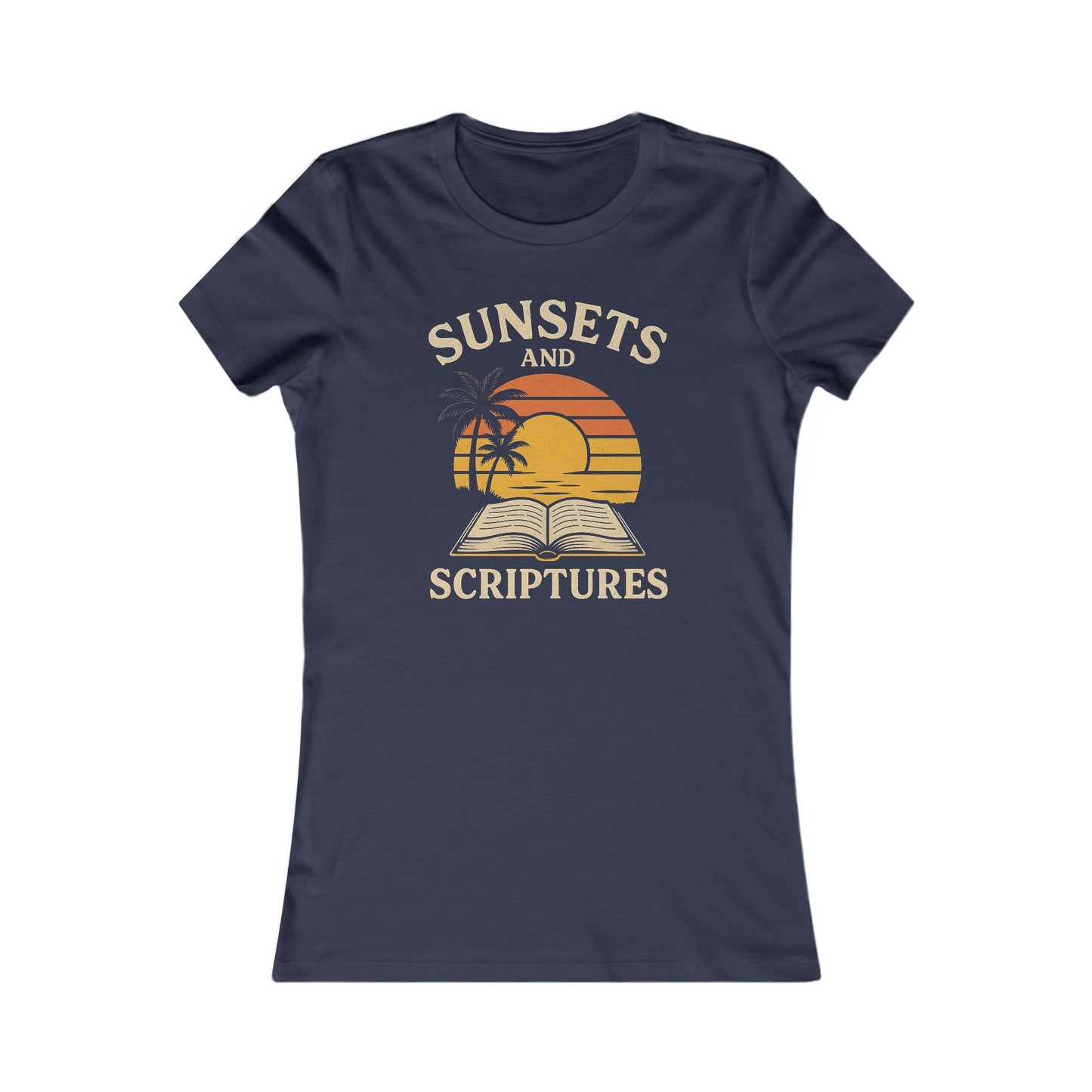 Sunset Scriptures Women's Tee, Boho Style Shirt, Inspirational Graphic Tee, Perfect Gift for Book Lovers, Summer Casual Wear