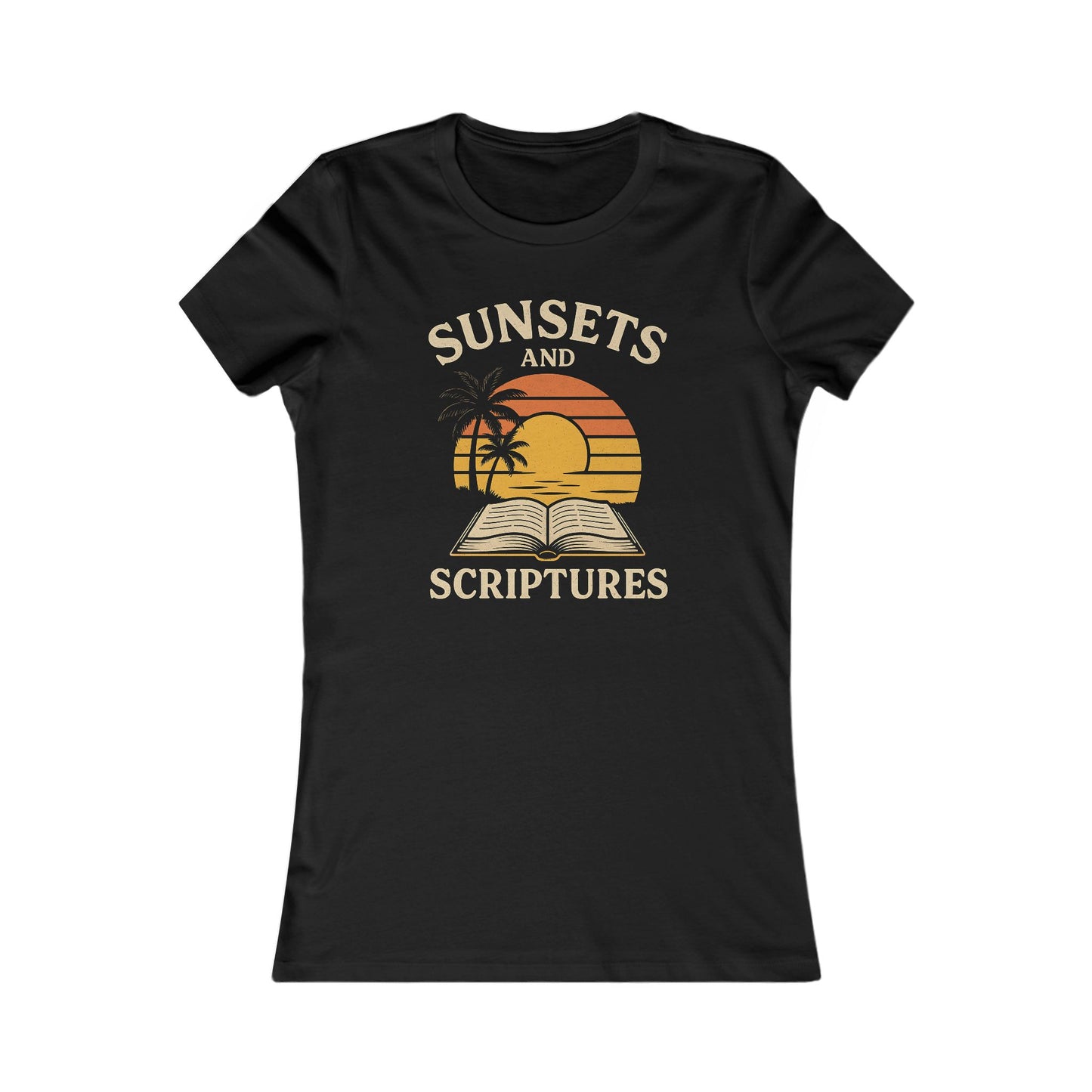 Sunset Scriptures Women's Tee, Boho Style Shirt, Inspirational Graphic Tee, Perfect Gift for Book Lovers, Summer Casual Wear