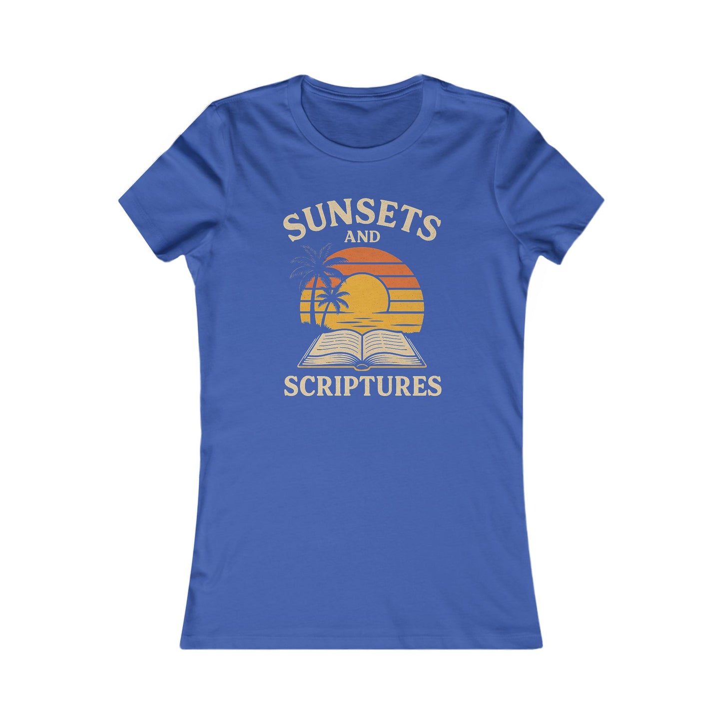 Sunset Scriptures Women's Tee, Boho Style Shirt, Inspirational Graphic Tee, Perfect Gift for Book Lovers, Summer Casual Wear