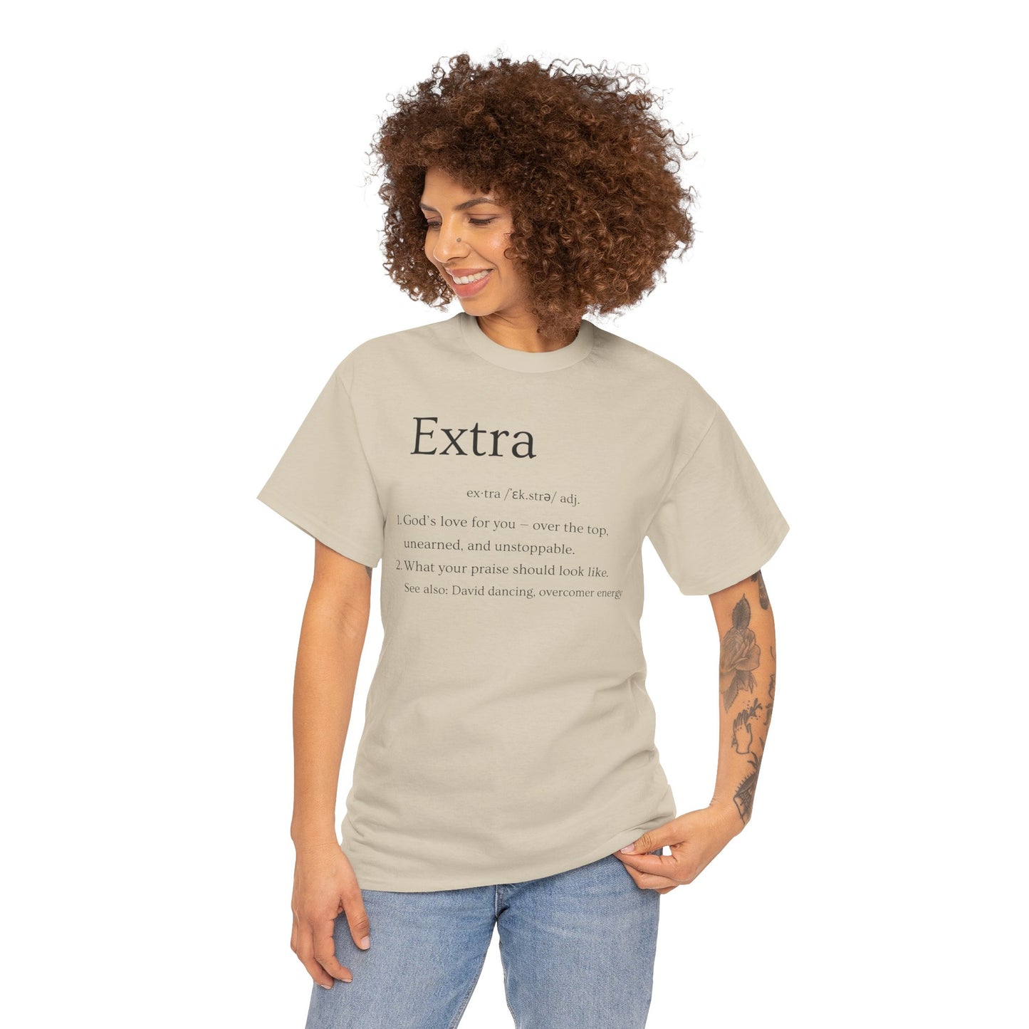 EXTRA Definition—Unisex Cotton Tee: Extra Motivation & Big Beliefs, Inspirational Graphic T-Shirt, Casual Wear, Gift for Friends, Everyday Comfort