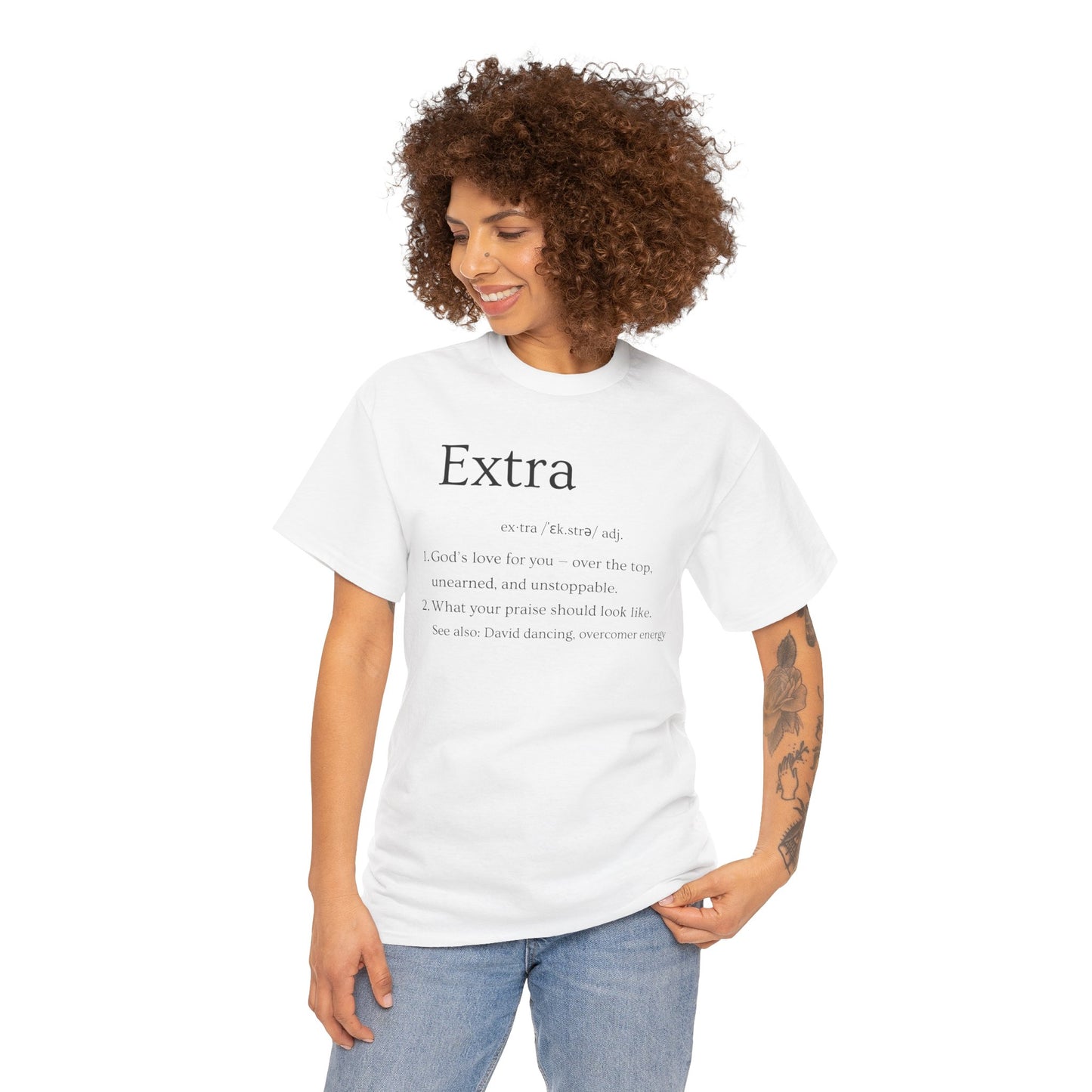 EXTRA Definition—Unisex Cotton Tee: Extra Motivation & Big Beliefs, Inspirational Graphic T-Shirt, Casual Wear, Gift for Friends, Everyday Comfort