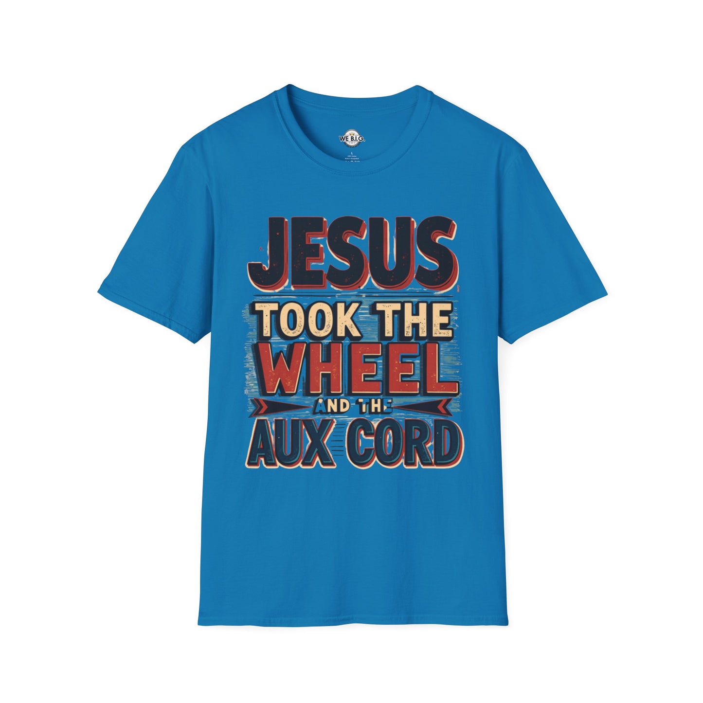 Jesus Took The Wheel Unisex Softstyle T-Shirt, Christian Apparel, Faith-Based Gift, Casual Wear, Unique Tee, Inspirational Shirt