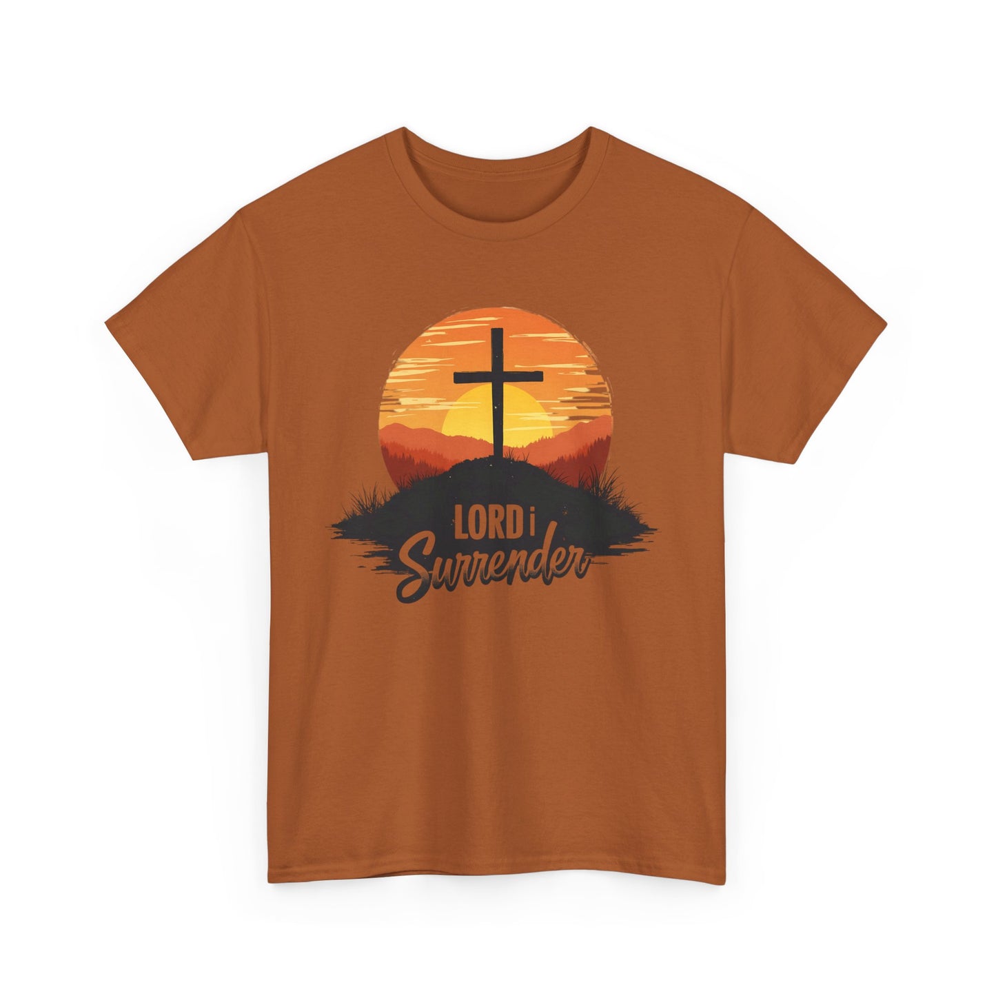 Lord I Surrender Shirt—Christian Faith Tee, Unisex Heavy Cotton Tee, Inspirational Apparel, Perfect for Worship and Gift Giving