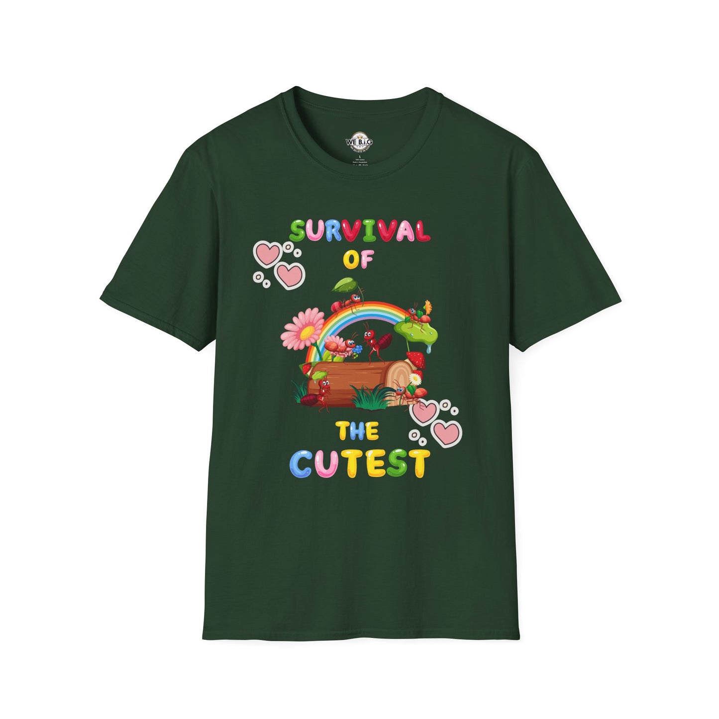Survival of the Cutest T-Shirt, Cute Animal T-Shirt, Gift for Kids, Rainbow Shirt, Fun Graphic Tee, Spring Fashion