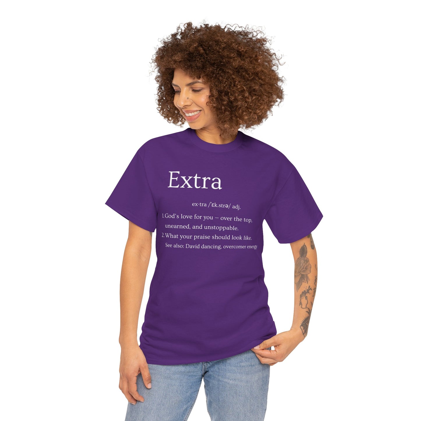 EXTRA Definition—Unisex Cotton Tee: Extra Motivation & Big Beliefs, Inspirational Graphic T-Shirt, Casual Wear, Gift for Friends, Everyday Comfort