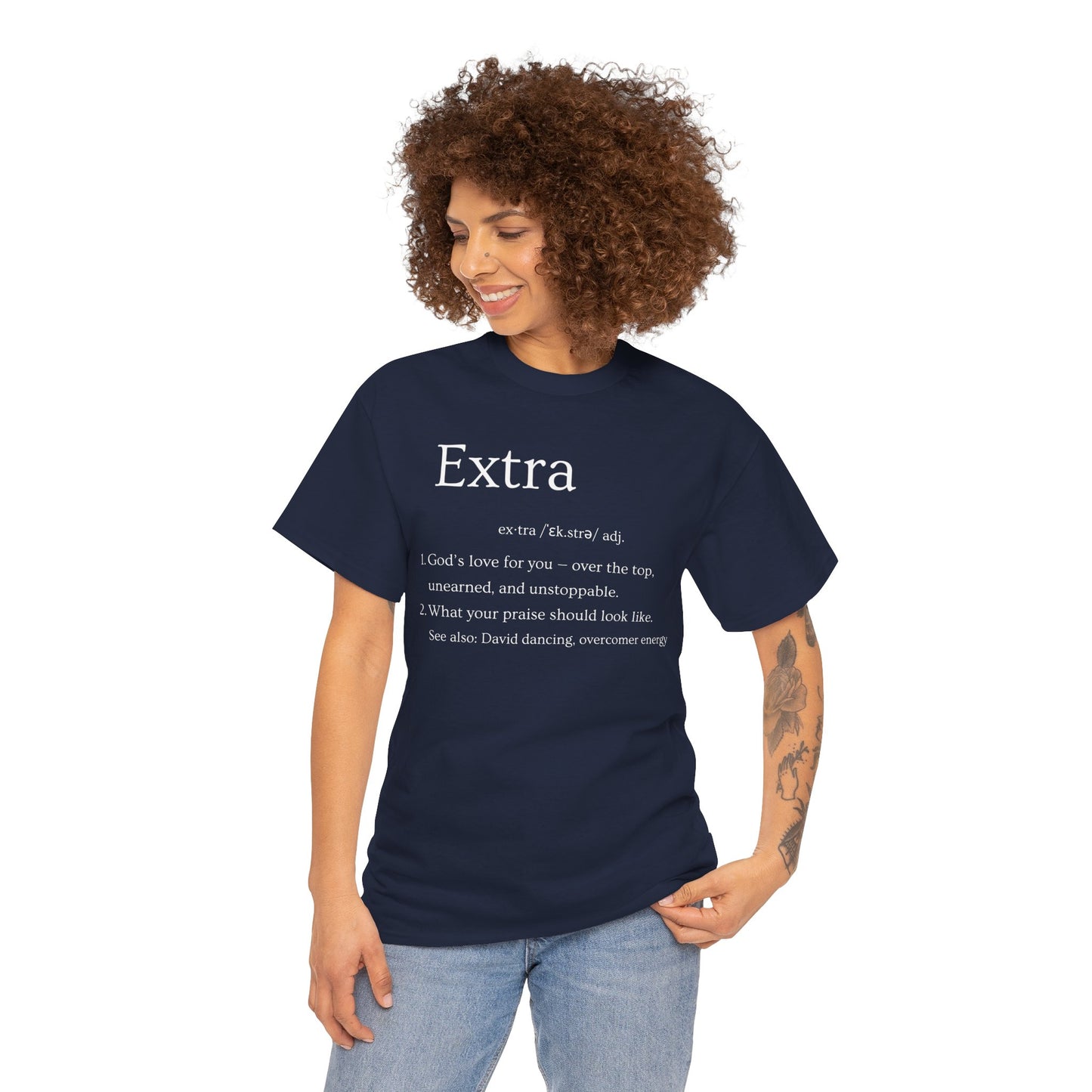 EXTRA Definition—Unisex Cotton Tee: Extra Motivation & Big Beliefs, Inspirational Graphic T-Shirt, Casual Wear, Gift for Friends, Everyday Comfort