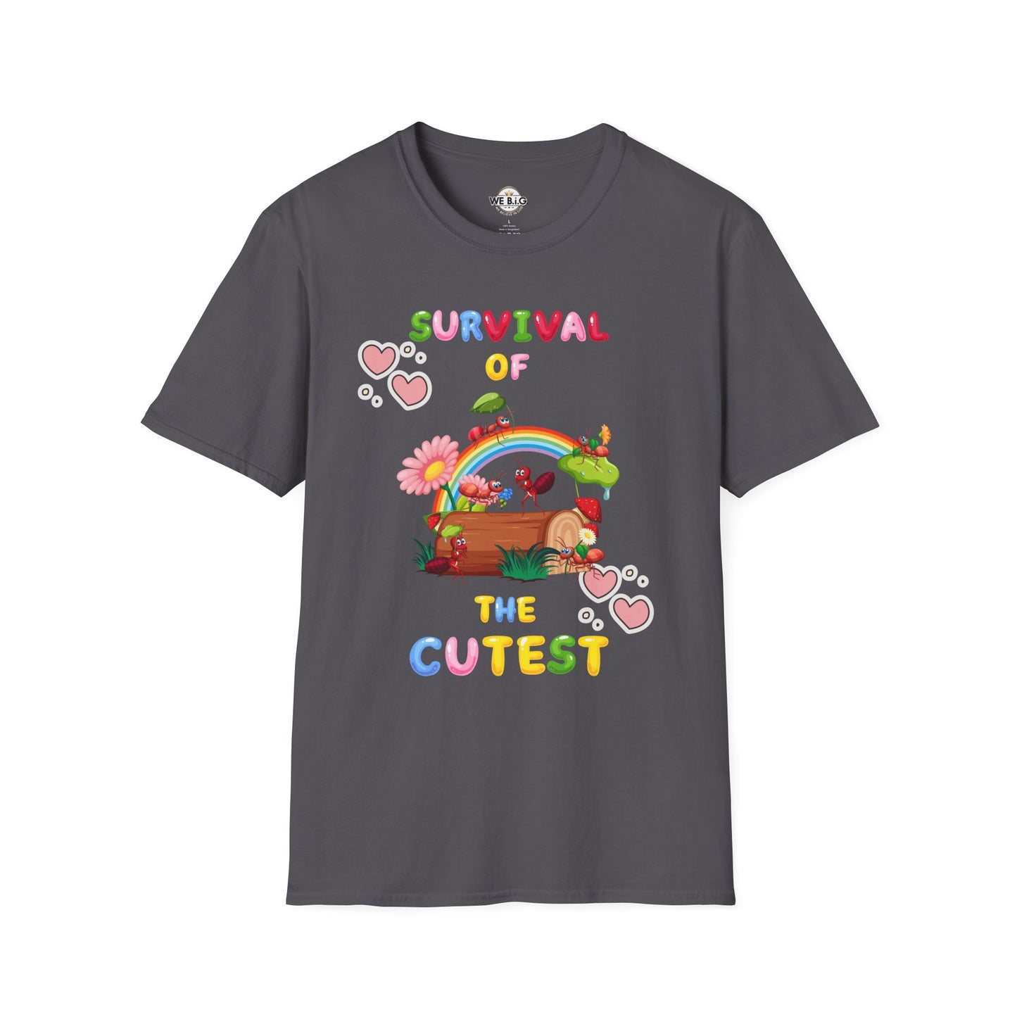 Survival of the Cutest T-Shirt, Cute Animal T-Shirt, Gift for Kids, Rainbow Shirt, Fun Graphic Tee, Spring Fashion