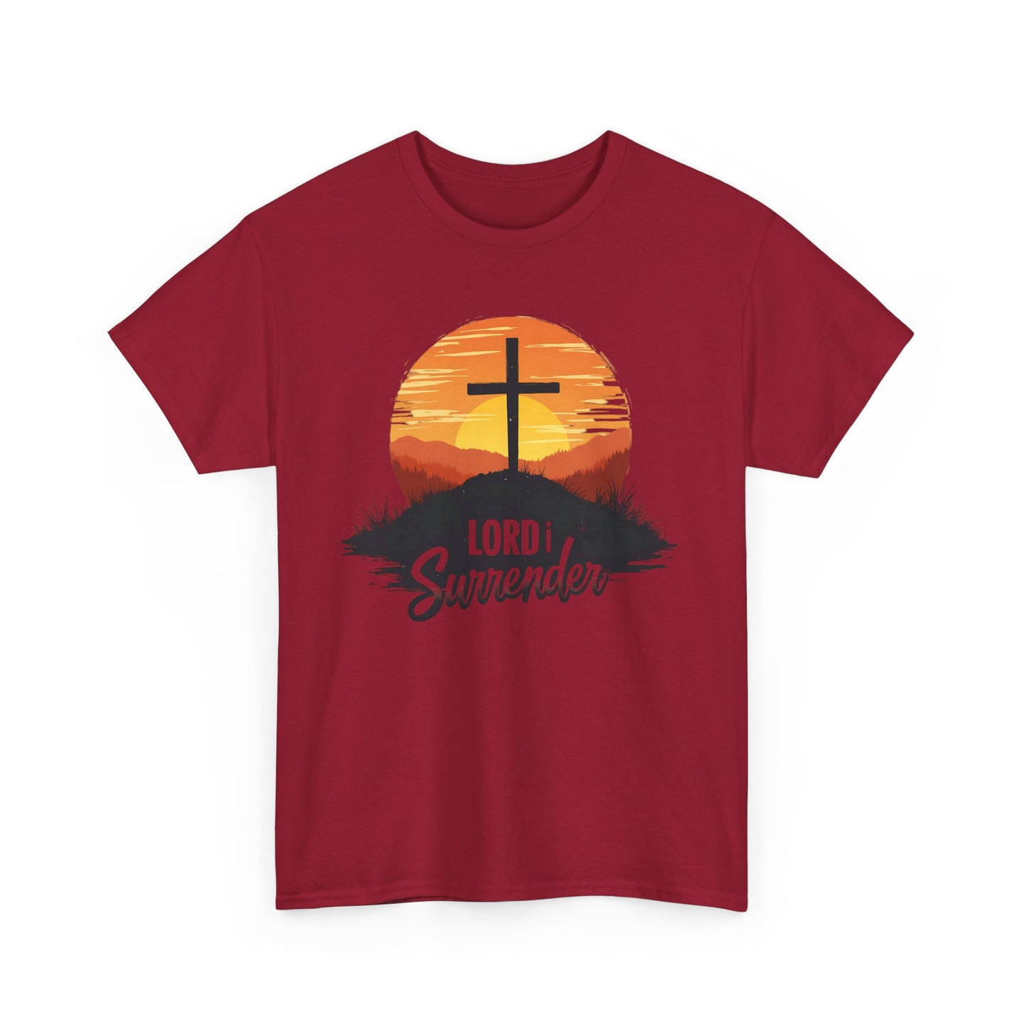Lord I Surrender Shirt—Christian Faith Tee, Unisex Heavy Cotton Tee, Inspirational Apparel, Perfect for Worship and Gift Giving
