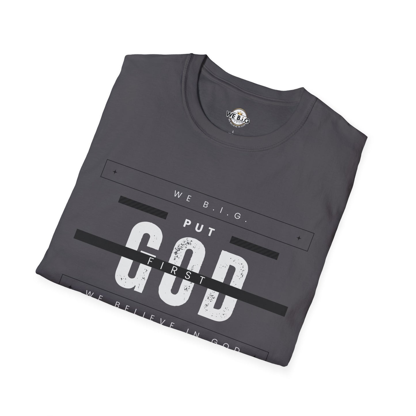 Put God First—Unisex Softstyle T-Shirt, Christian Tee, Faith-Based Apparel, Inspirational Gift, Spiritual Wear, Casual Faith Top