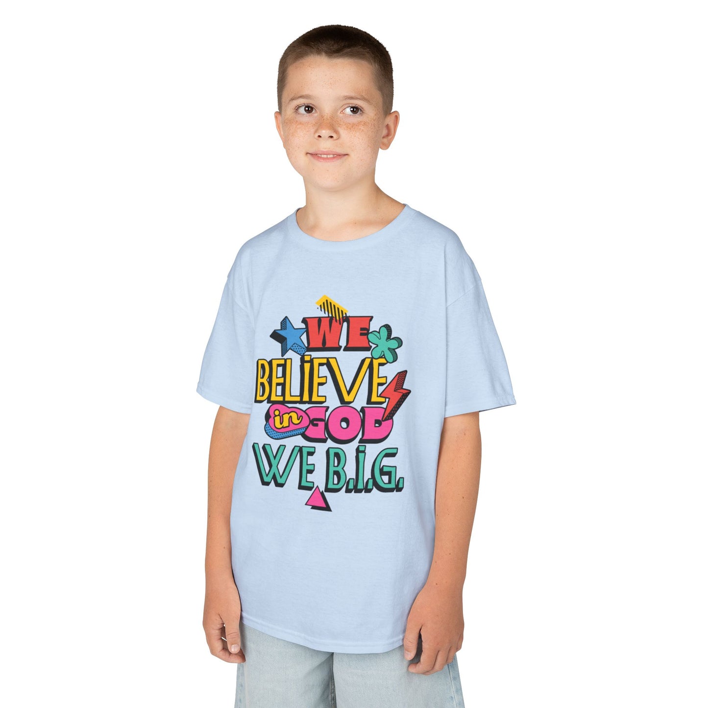 'We Believe in God, We B.I.G.' Motivational Shirt—Kids Inspirational Tee - Youth Casual Wear, Faith-Based, Birthday Gift, Everyday Outfit