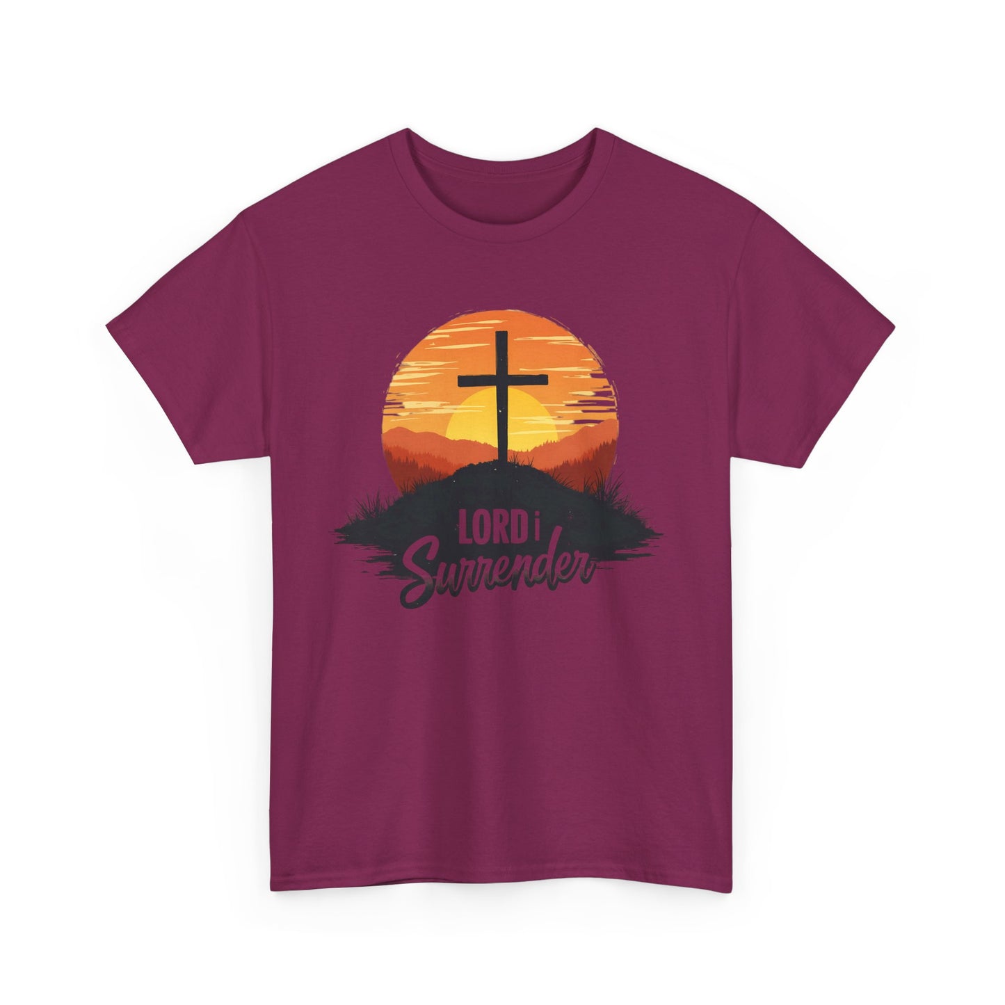 Lord I Surrender Shirt—Christian Faith Tee, Unisex Heavy Cotton Tee, Inspirational Apparel, Perfect for Worship and Gift Giving