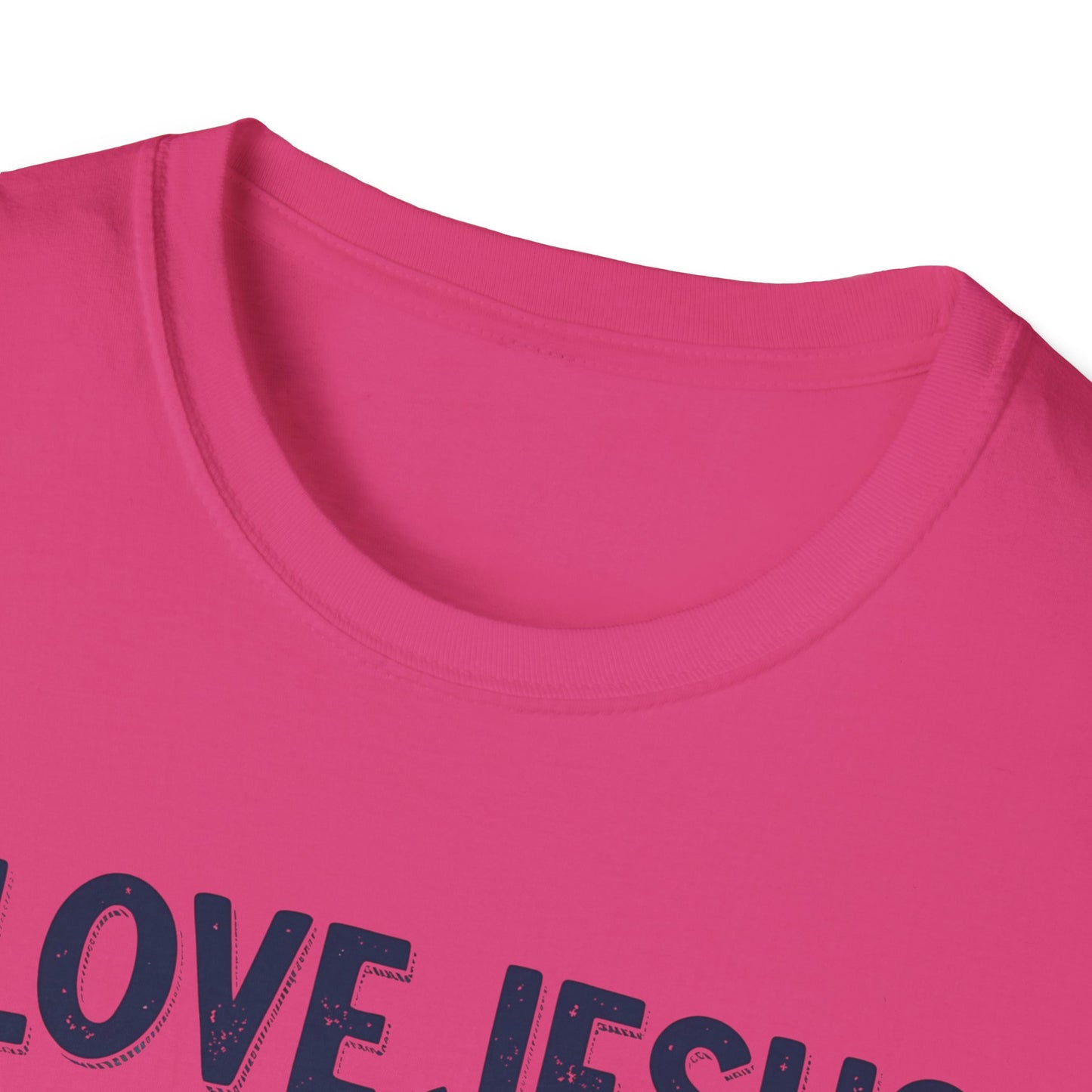 Christian Slogan T-Shirt - I Love Jesus, But Some of Y'all Pushin' It (Blue Letters)