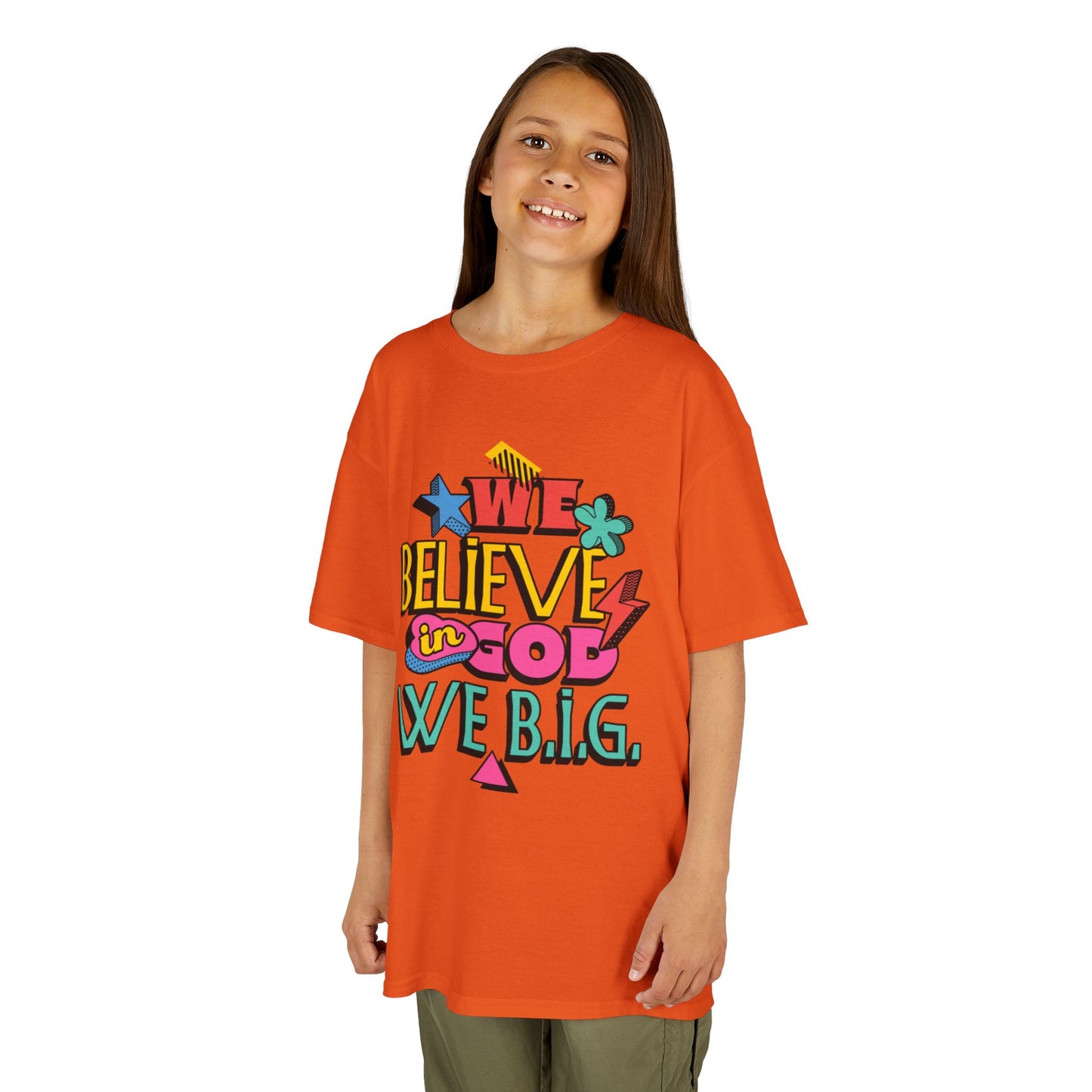 'We Believe in God, We B.I.G.' Motivational Shirt—Kids Inspirational Tee - Youth Casual Wear, Faith-Based, Birthday Gift, Everyday Outfit