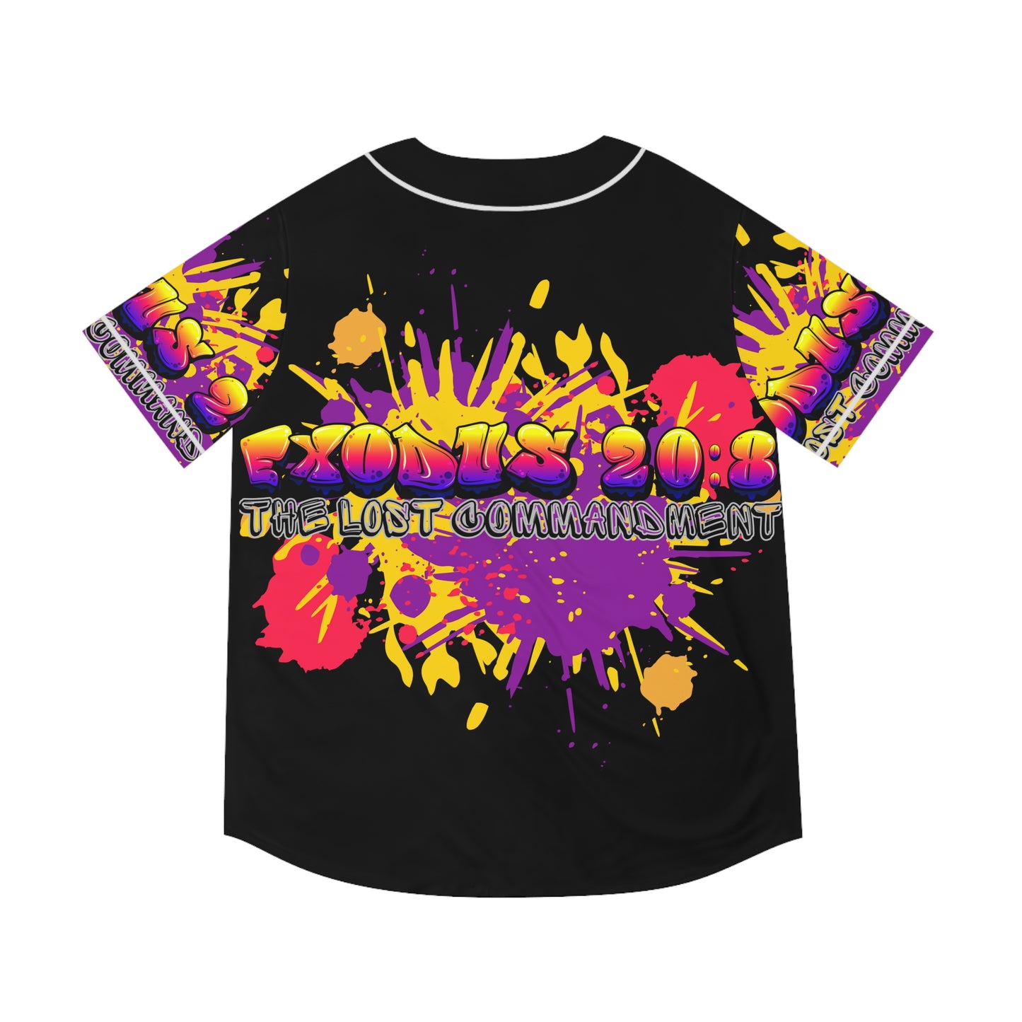 "The Lost Commandment" Baseball Jersey - Bold Exodus 20:8 Design, Sportswear, Summer Style, Casual Outfit, Gift for Sports Fans, Streetwear