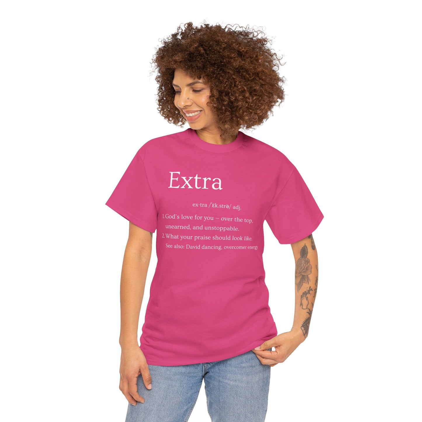 EXTRA Definition—Unisex Cotton Tee: Extra Motivation & Big Beliefs, Inspirational Graphic T-Shirt, Casual Wear, Gift for Friends, Everyday Comfort