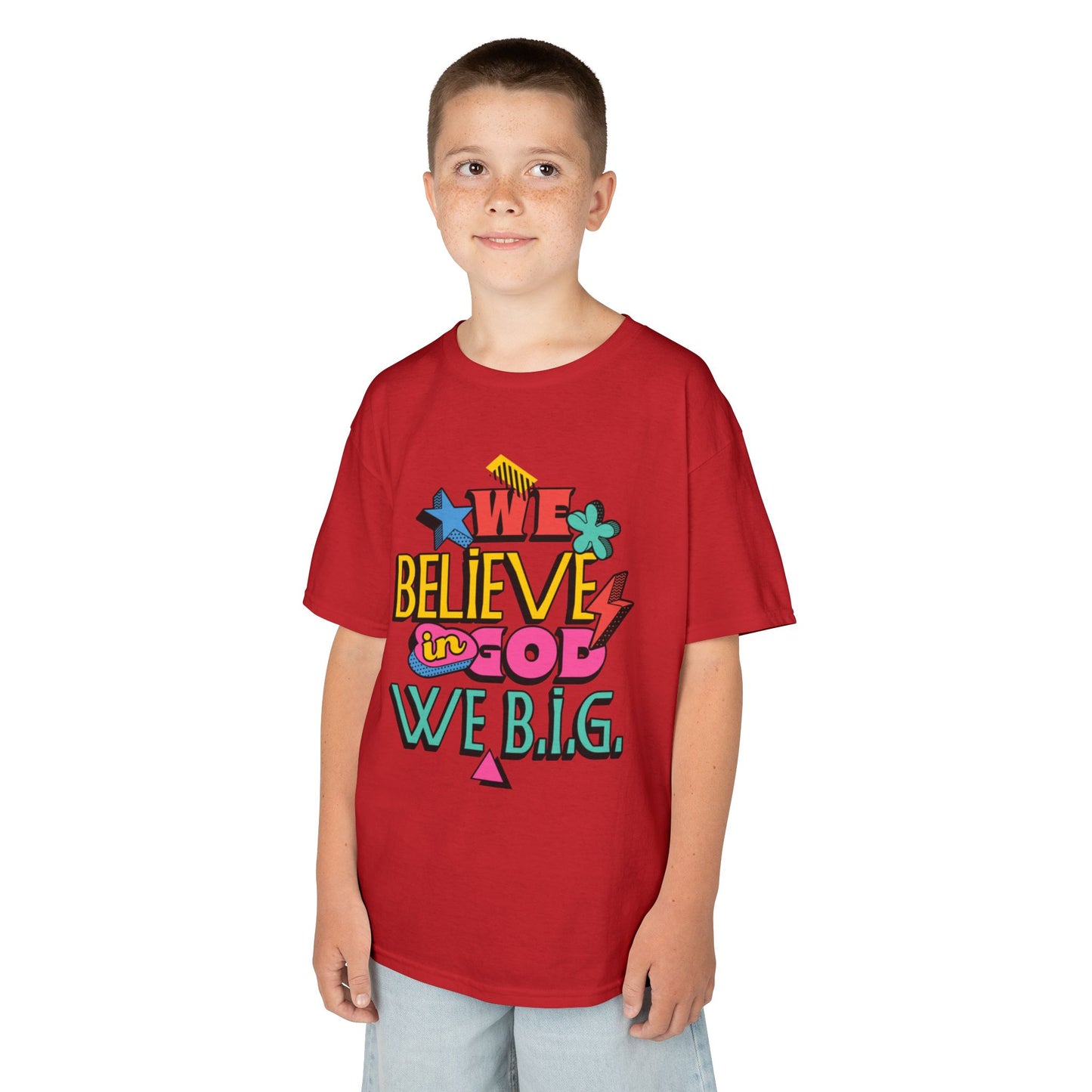 'We Believe in God, We B.I.G.' Motivational Shirt—Kids Inspirational Tee - Youth Casual Wear, Faith-Based, Birthday Gift, Everyday Outfit