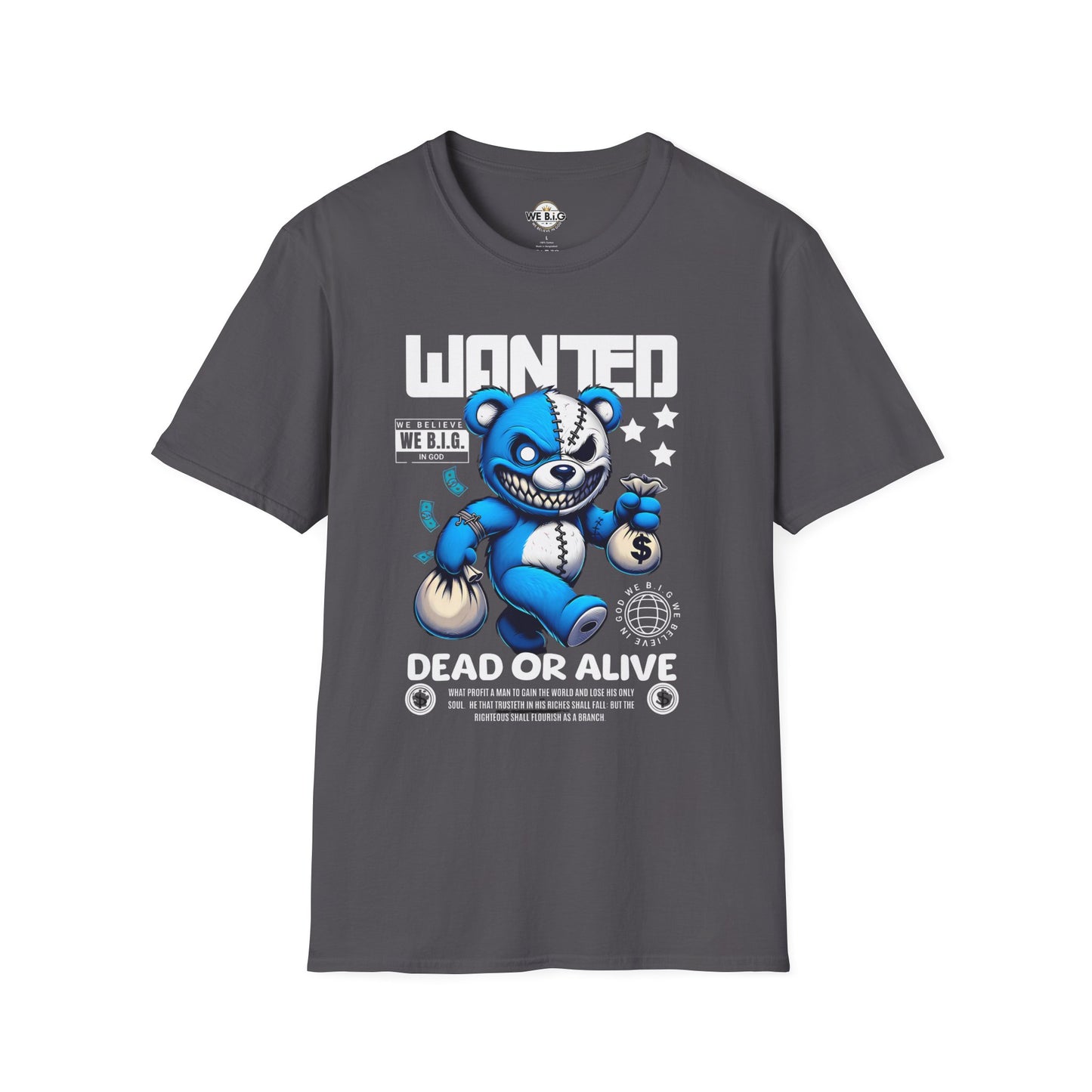 Wanted Bear Graphic T-Shirt | Unisex Softstyle Tee for Casual Wear, Perfect Gift for Birthdays, Holidays, and Everyday Style