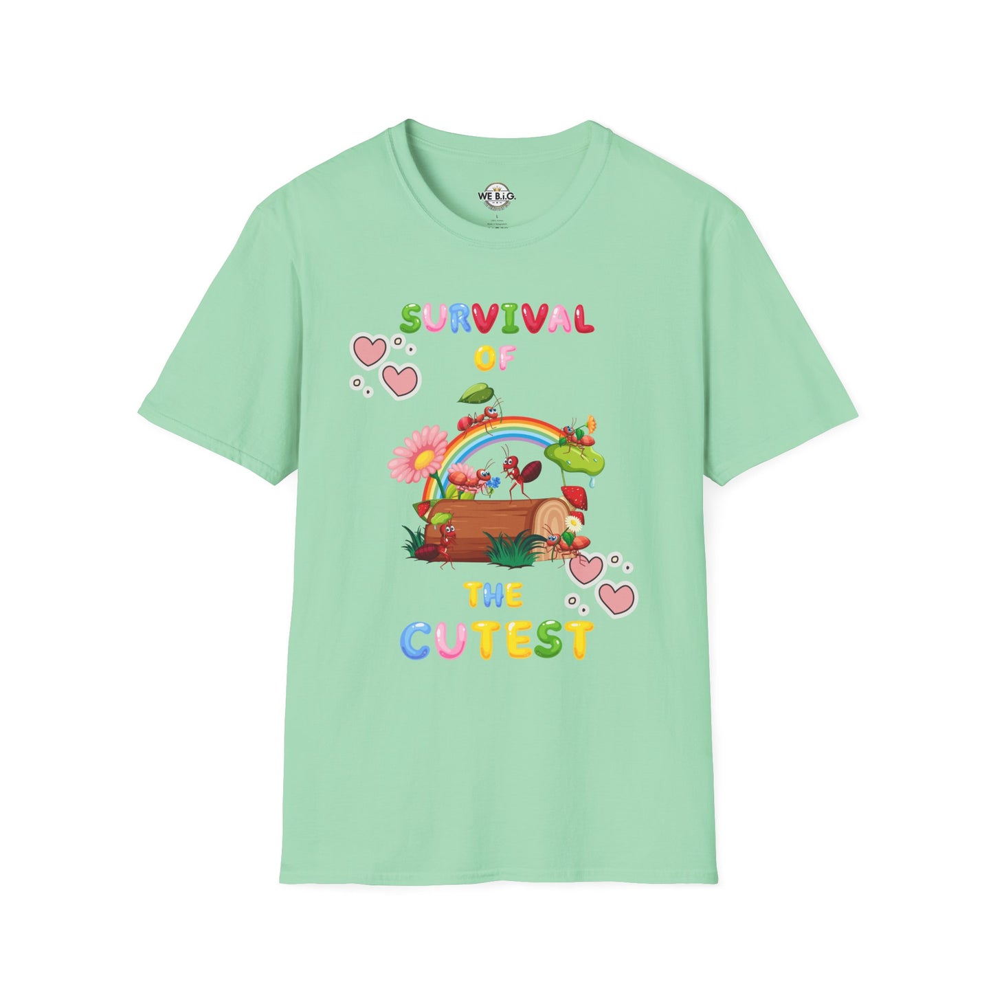 Survival of the Cutest T-Shirt, Cute Animal T-Shirt, Gift for Kids, Rainbow Shirt, Fun Graphic Tee, Spring Fashion