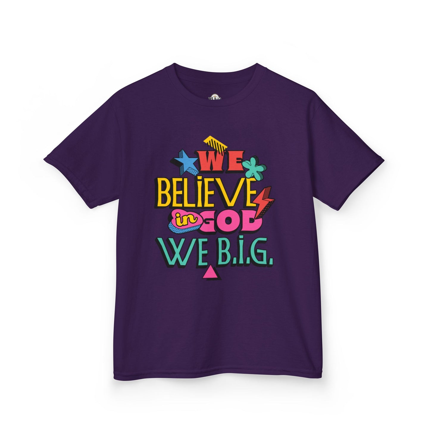'We Believe in God, We B.I.G.' Motivational Shirt—Kids Inspirational Tee - Youth Casual Wear, Faith-Based, Birthday Gift, Everyday Outfit