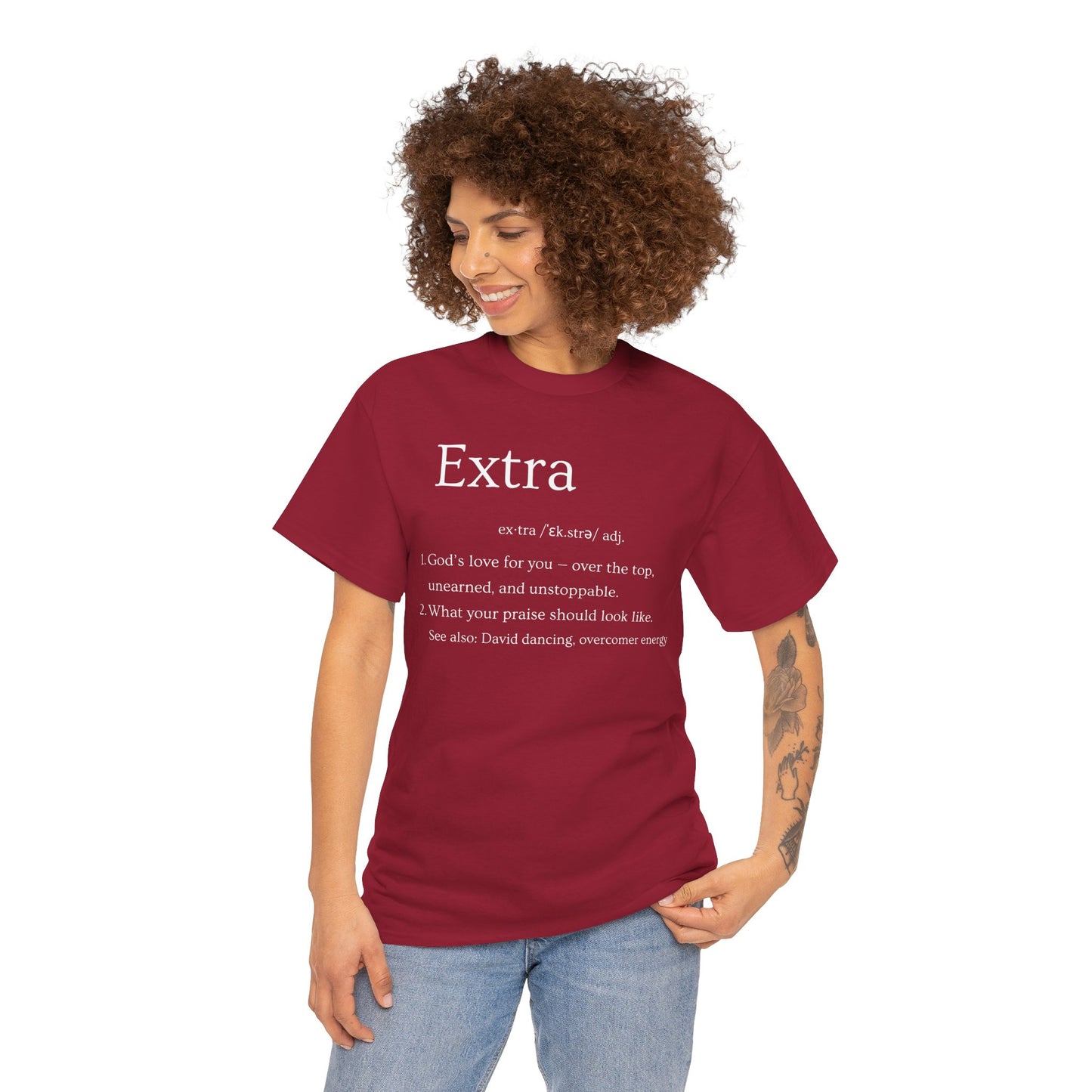 EXTRA Definition—Unisex Cotton Tee: Extra Motivation & Big Beliefs, Inspirational Graphic T-Shirt, Casual Wear, Gift for Friends, Everyday Comfort