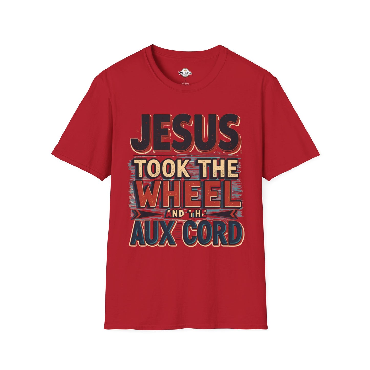 Jesus Took The Wheel Unisex Softstyle T-Shirt, Christian Apparel, Faith-Based Gift, Casual Wear, Unique Tee, Inspirational Shirt