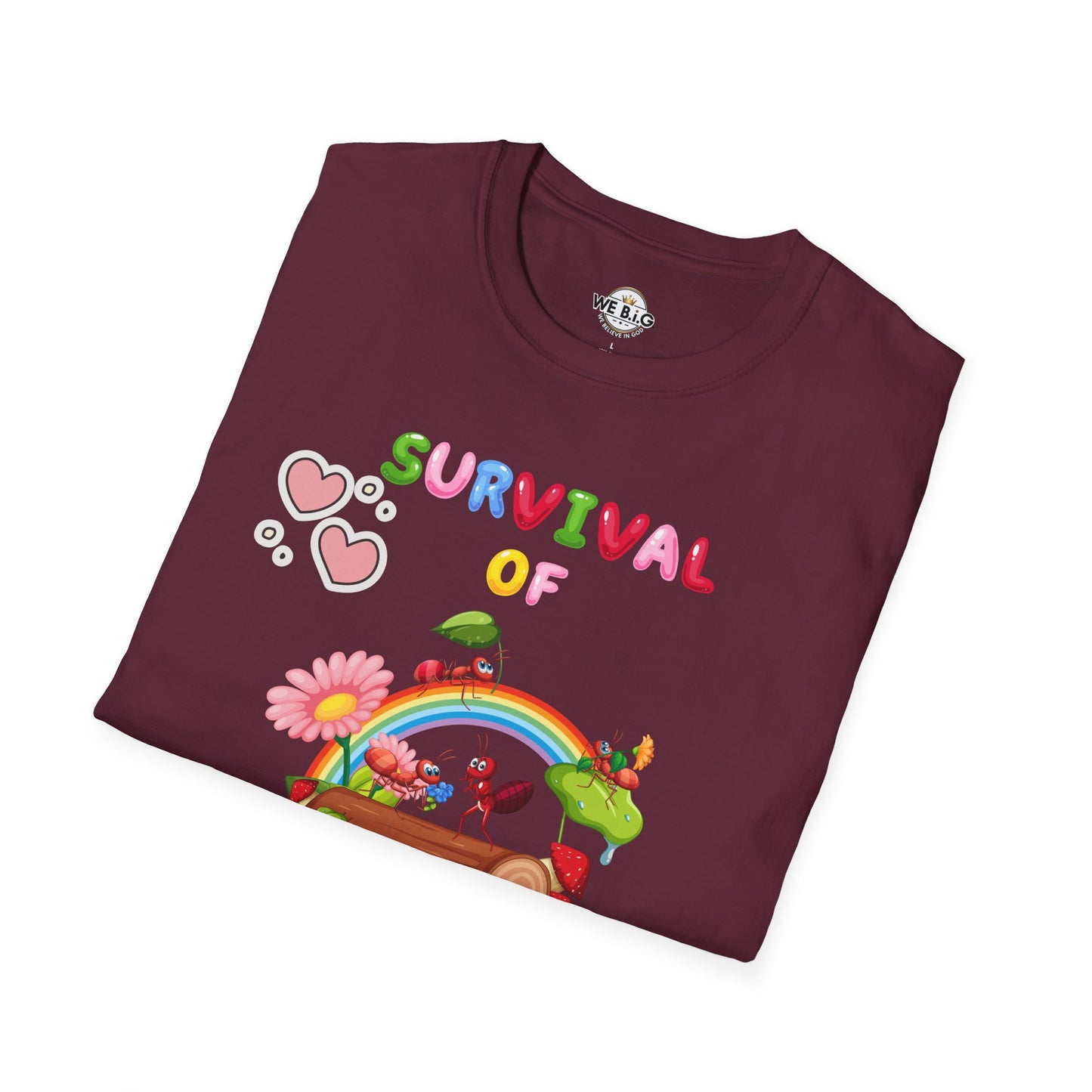 Survival of the Cutest T-Shirt, Cute Animal T-Shirt, Gift for Kids, Rainbow Shirt, Fun Graphic Tee, Spring Fashion