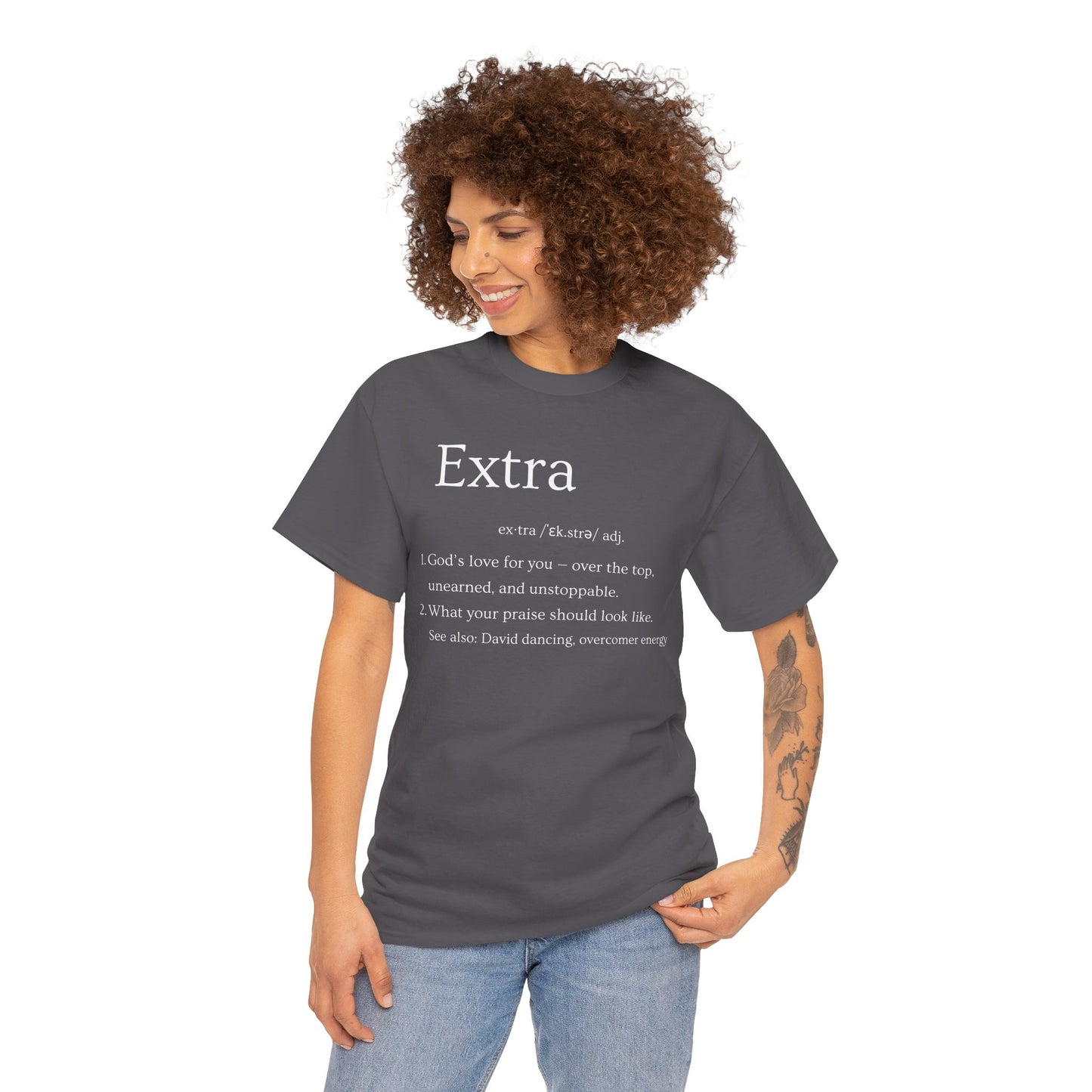 EXTRA Definition—Unisex Cotton Tee: Extra Motivation & Big Beliefs, Inspirational Graphic T-Shirt, Casual Wear, Gift for Friends, Everyday Comfort