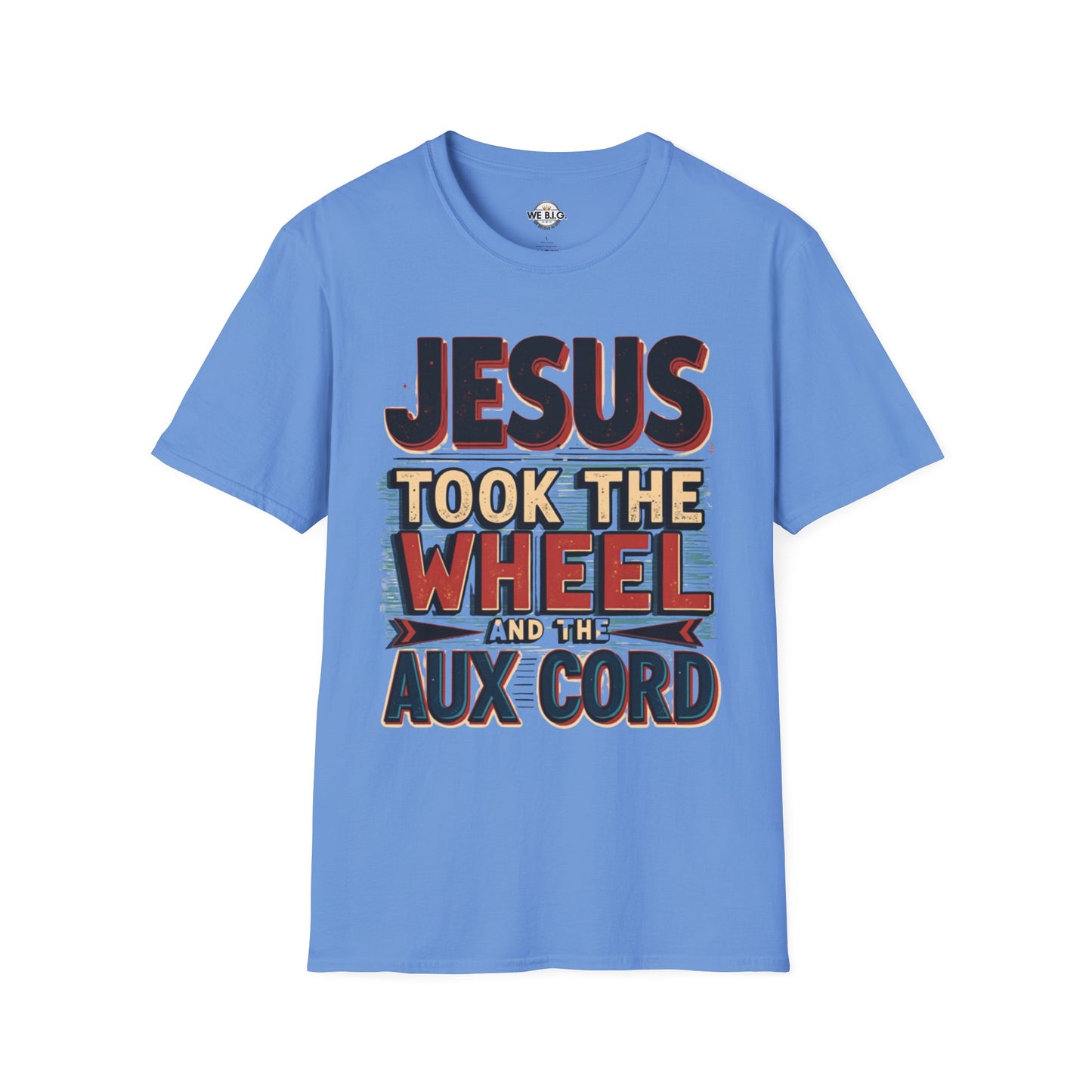 Jesus Took The Wheel Unisex Softstyle T-Shirt, Christian Apparel, Faith-Based Gift, Casual Wear, Unique Tee, Inspirational Shirt