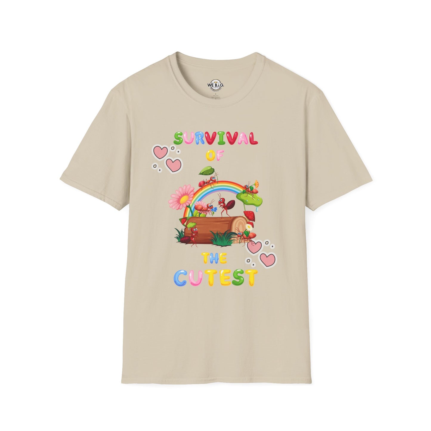 Survival of the Cutest T-Shirt, Cute Animal T-Shirt, Gift for Kids, Rainbow Shirt, Fun Graphic Tee, Spring Fashion