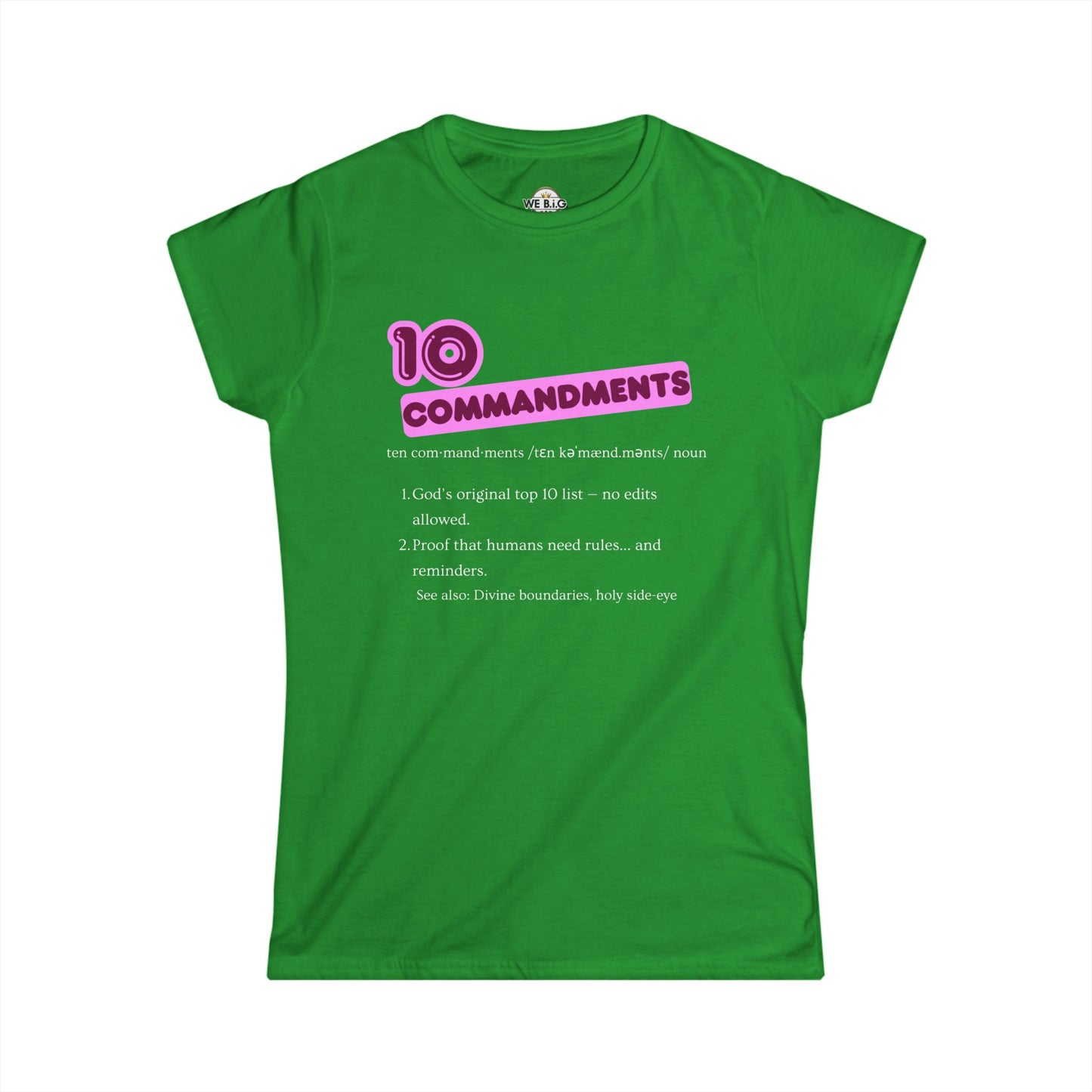Women's Inspirational Tee - 10 Commandments, Faith-Based Fashion, Christian Gift, Motivational Shirt, Religious Apparel