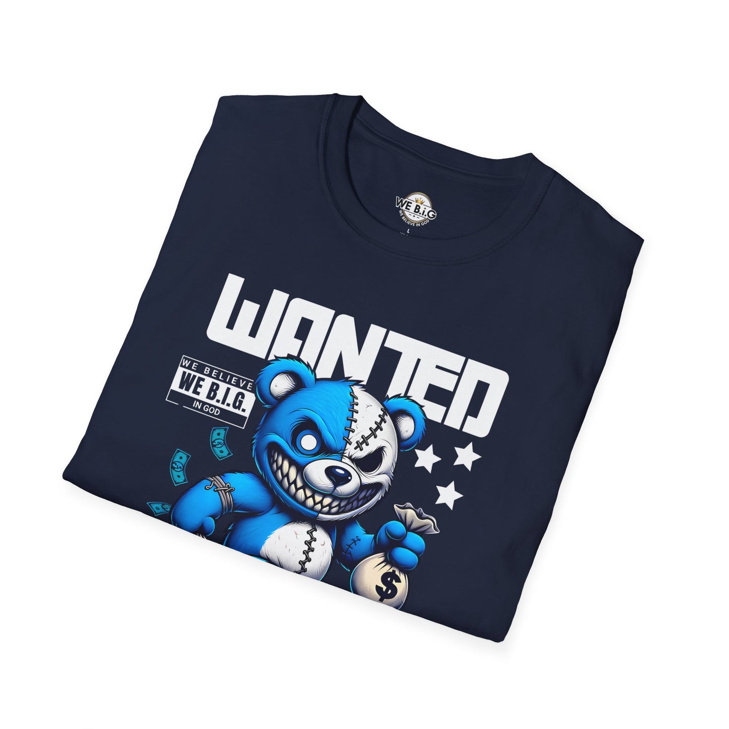 Wanted Bear Graphic T-Shirt | Unisex Softstyle Tee for Casual Wear, Perfect Gift for Birthdays, Holidays, and Everyday Style