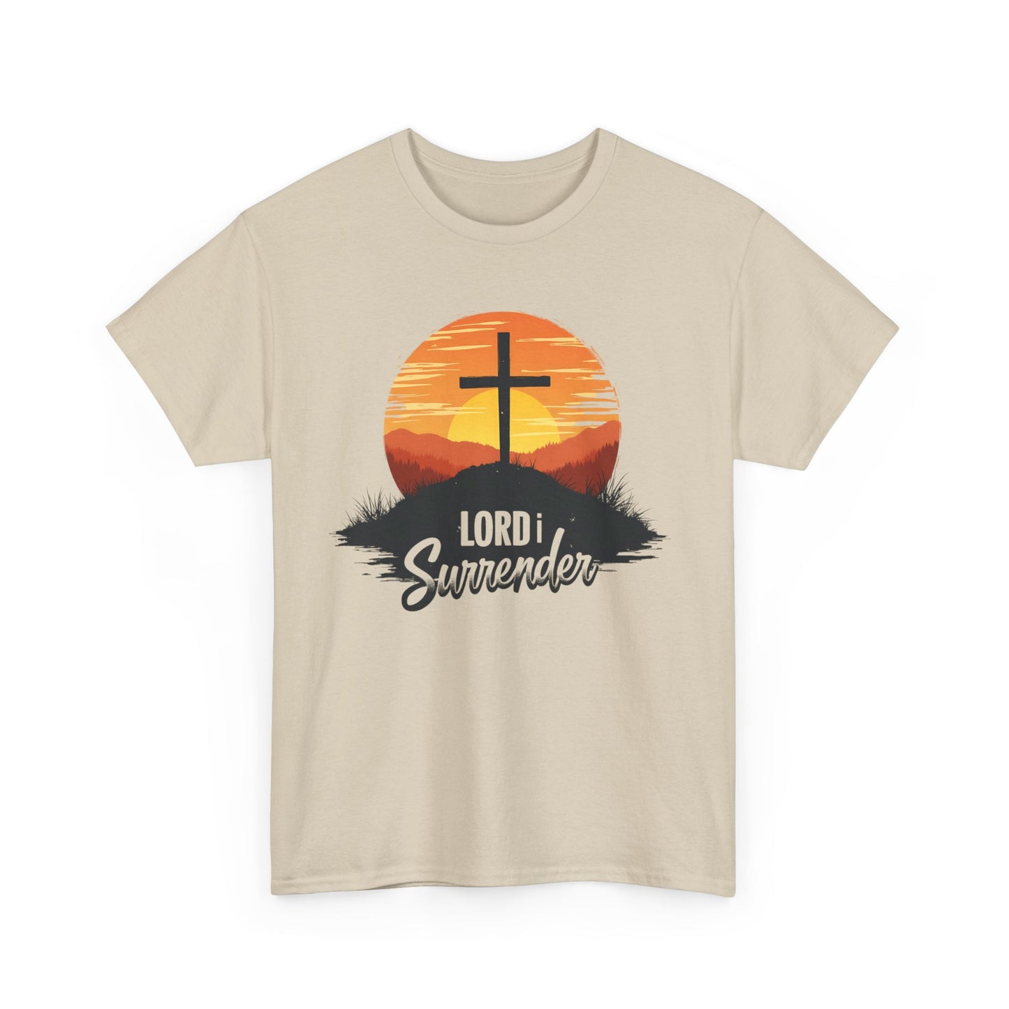 Lord I Surrender Shirt—Christian Faith Tee, Unisex Heavy Cotton Tee, Inspirational Apparel, Perfect for Worship and Gift Giving