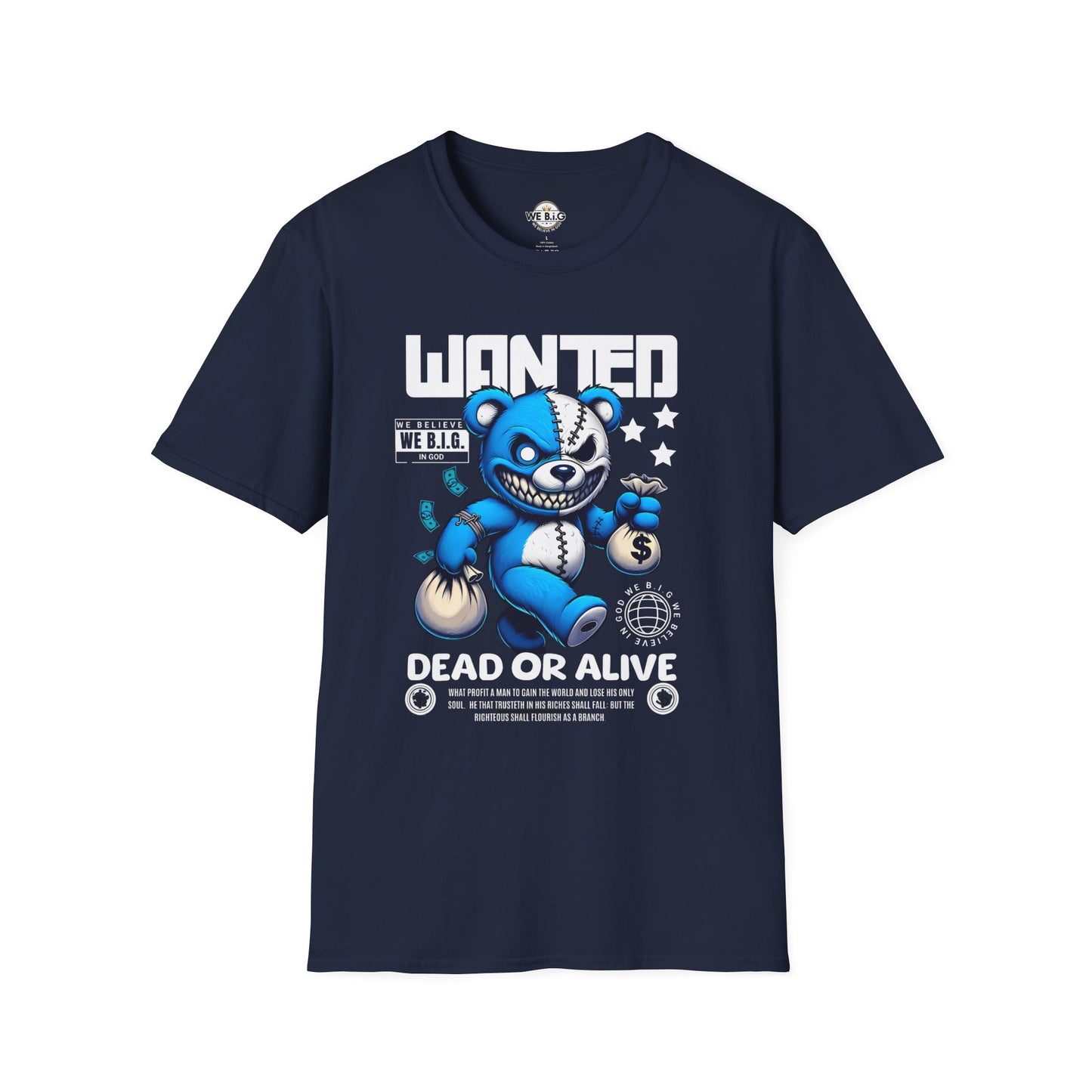 Wanted Bear Graphic T-Shirt | Unisex Softstyle Tee for Casual Wear, Perfect Gift for Birthdays, Holidays, and Everyday Style