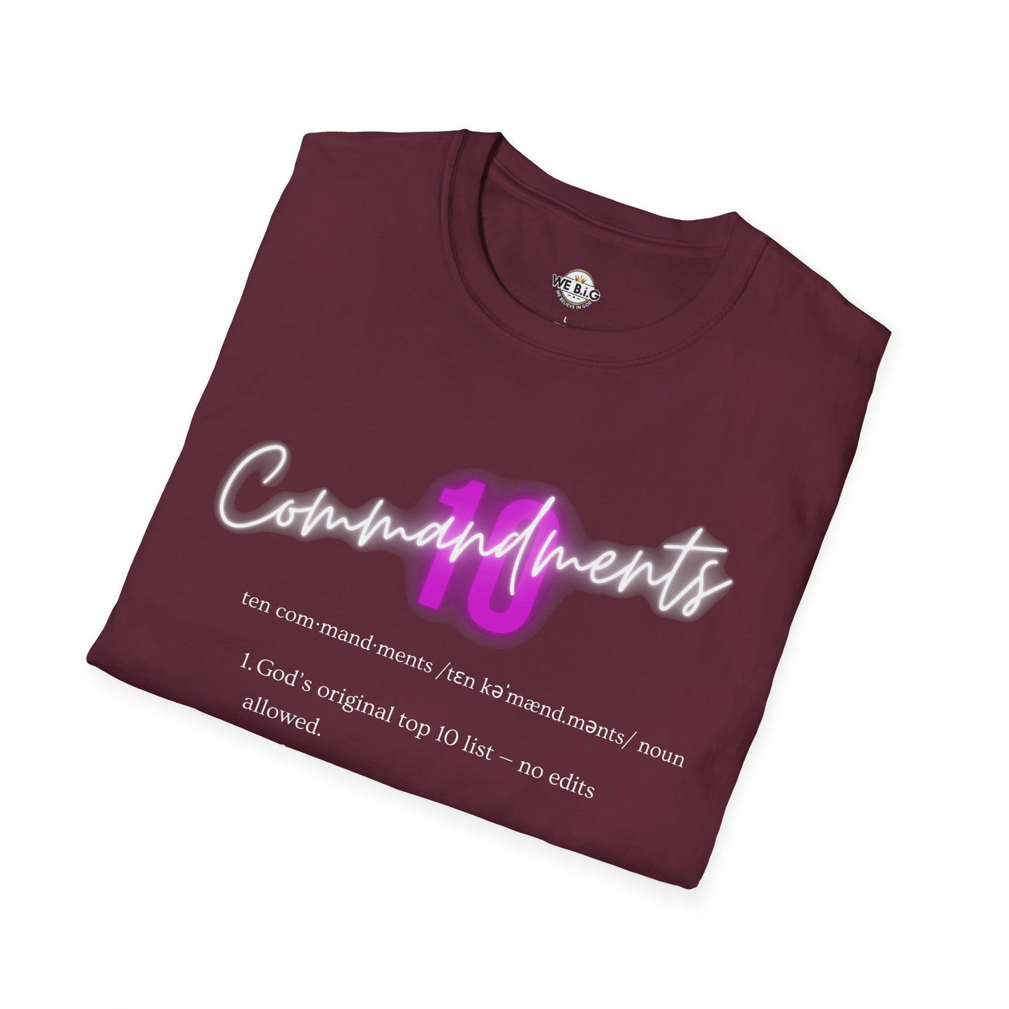Neon 10 Commandments—Inspirational Unisex T-Shirt - Perfect for Faith, Motivation, Events, Gifts, and Everyday Style