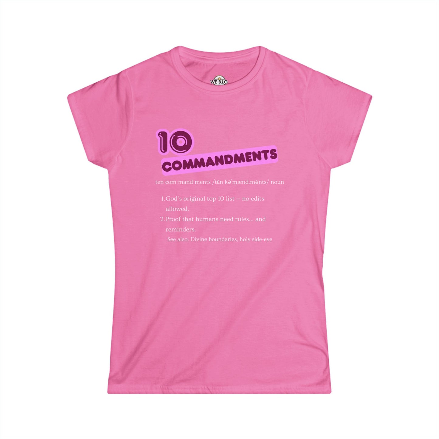 Women's Inspirational Tee - 10 Commandments, Faith-Based Fashion, Christian Gift, Motivational Shirt, Religious Apparel