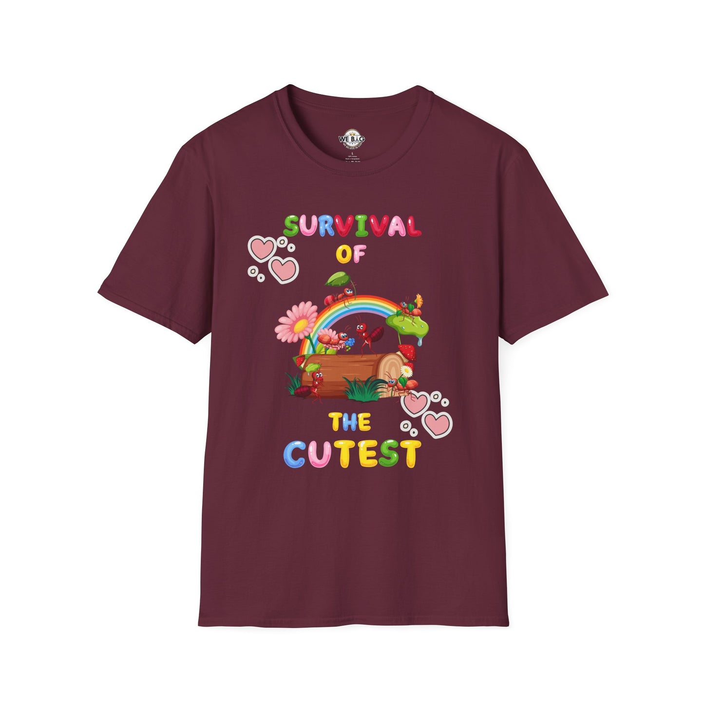 Survival of the Cutest T-Shirt, Cute Animal T-Shirt, Gift for Kids, Rainbow Shirt, Fun Graphic Tee, Spring Fashion