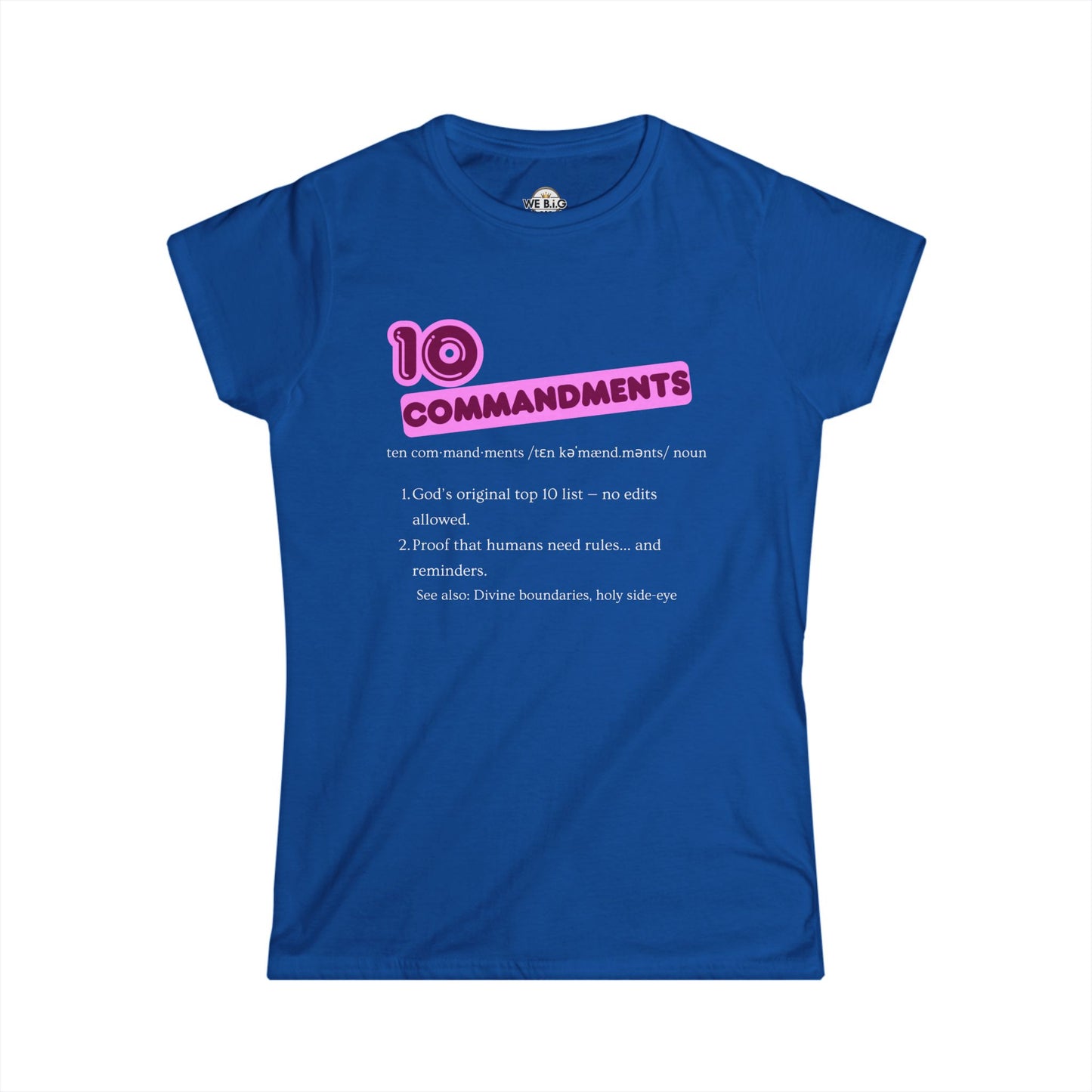 Women's Inspirational Tee - 10 Commandments, Faith-Based Fashion, Christian Gift, Motivational Shirt, Religious Apparel