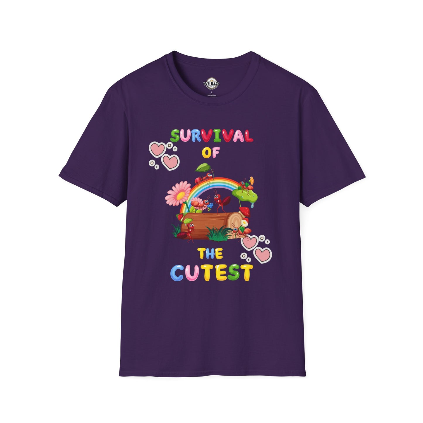 Survival of the Cutest T-Shirt, Cute Animal T-Shirt, Gift for Kids, Rainbow Shirt, Fun Graphic Tee, Spring Fashion