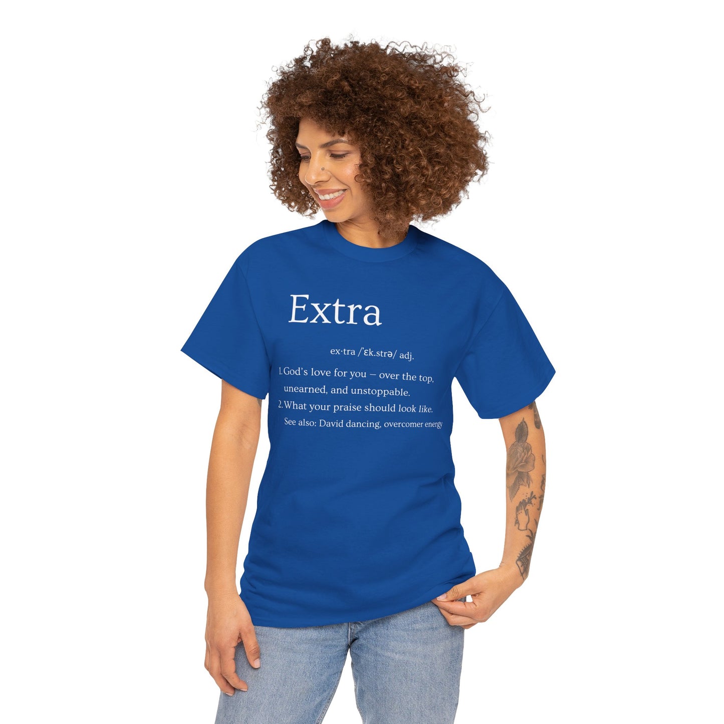 EXTRA Definition—Unisex Cotton Tee: Extra Motivation & Big Beliefs, Inspirational Graphic T-Shirt, Casual Wear, Gift for Friends, Everyday Comfort