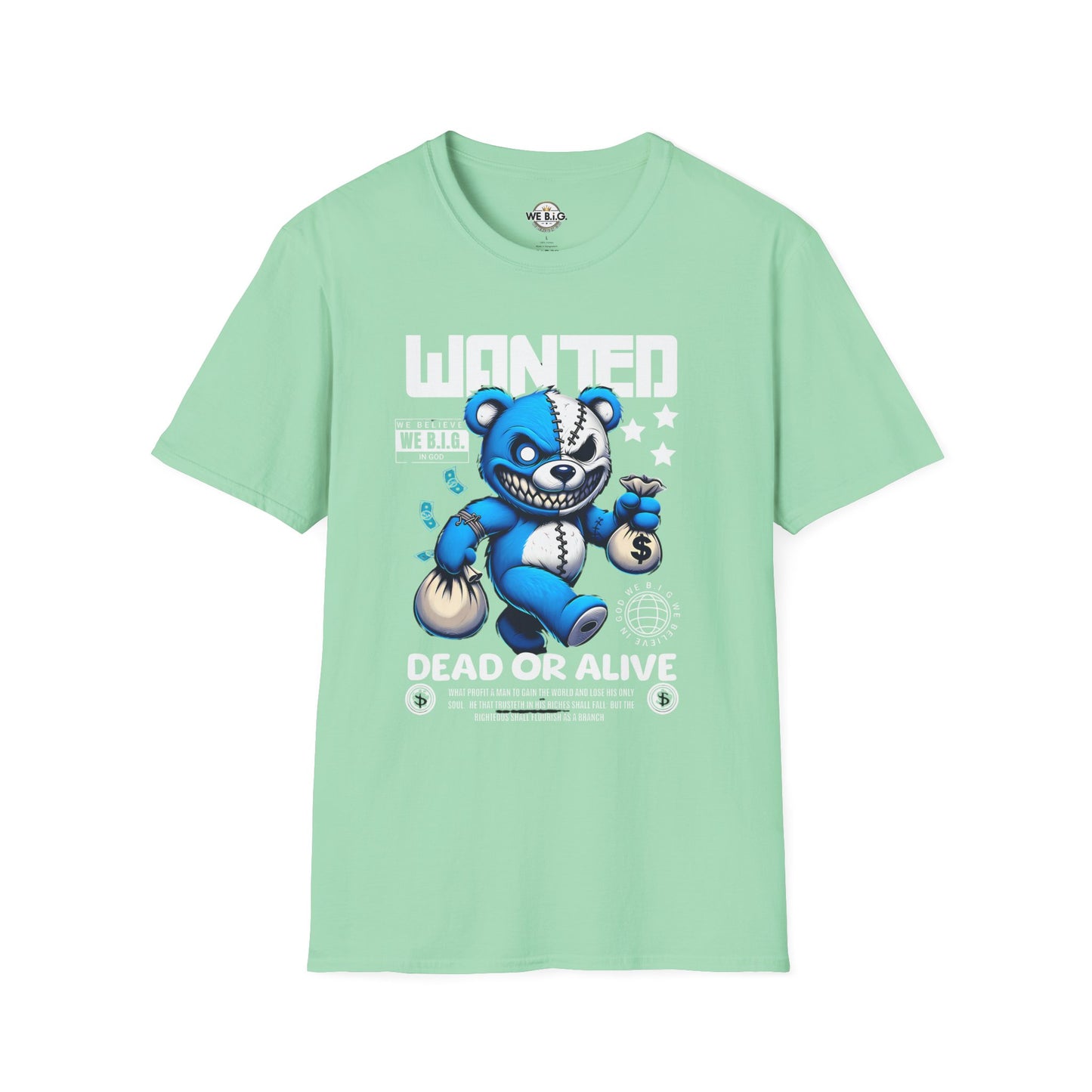 Wanted Bear Graphic T-Shirt | Unisex Softstyle Tee for Casual Wear, Perfect Gift for Birthdays, Holidays, and Everyday Style